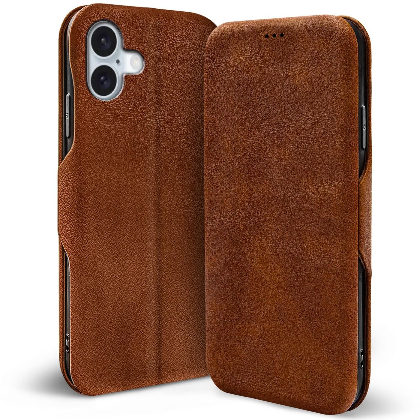 CoolGadget Handyhülle Business Premium Hülle Für iPhone 16 6,1 Zoll, Handy Tasche mit Kartenfach für Apple iPhone 16 Schutzhülle