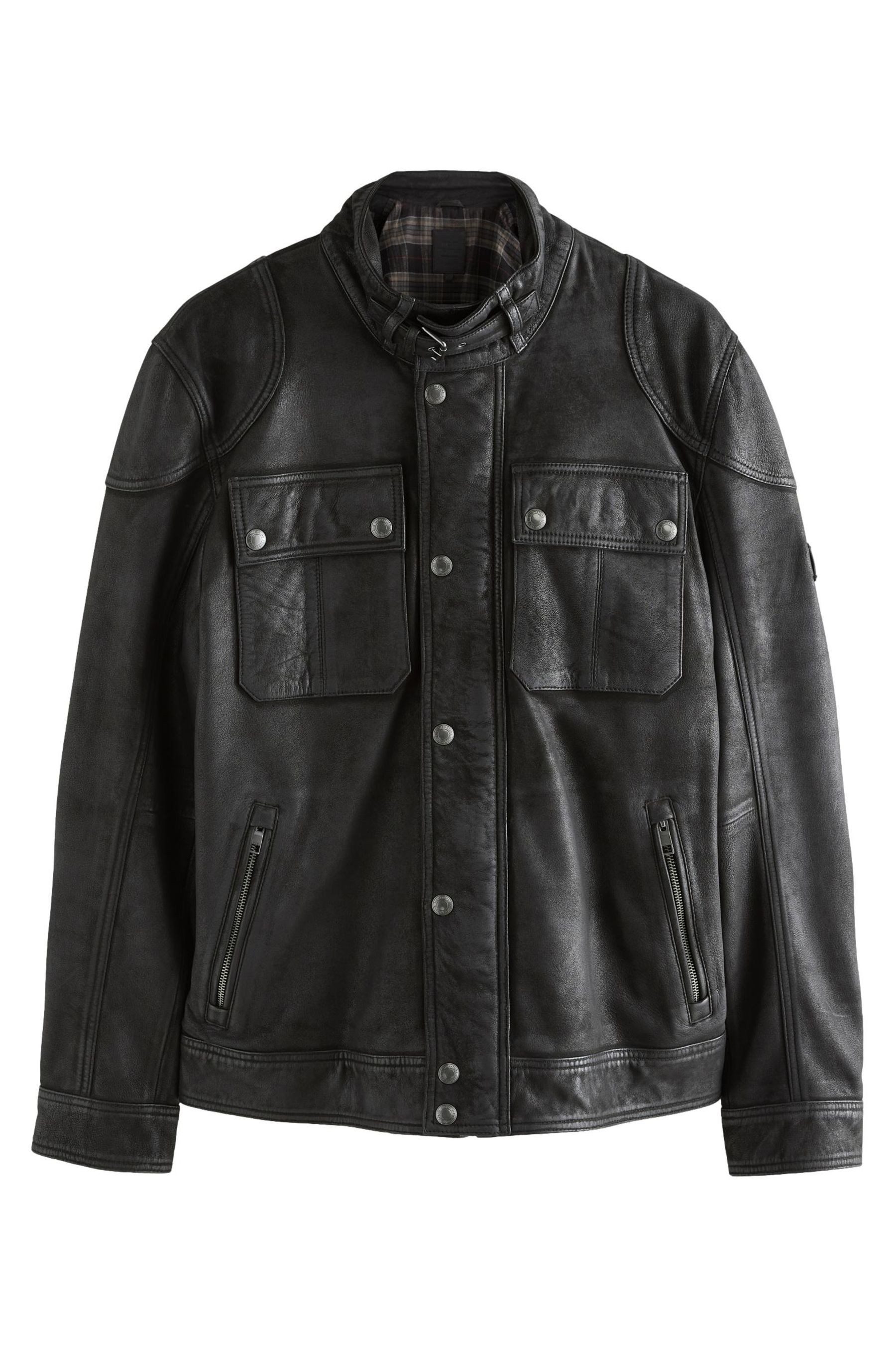 Lederjacke Bikerjacke aus Leder mit vier Taschen