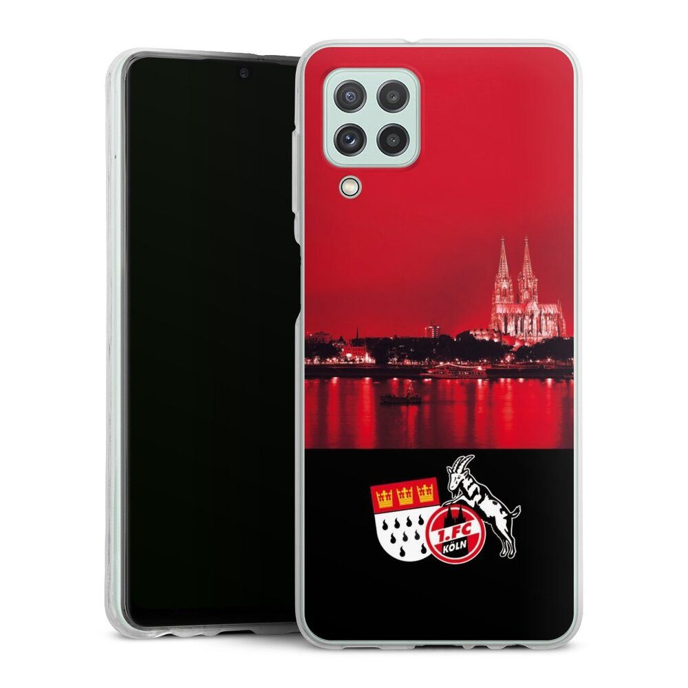 DeinDesign Handyhülle Skyline 1. FC Köln Offizielles Lizenzprodukt Skyline Köln Rot, Samsung Galaxy A22 4G Silikon Hülle Bumper Case Handy Schutzhülle