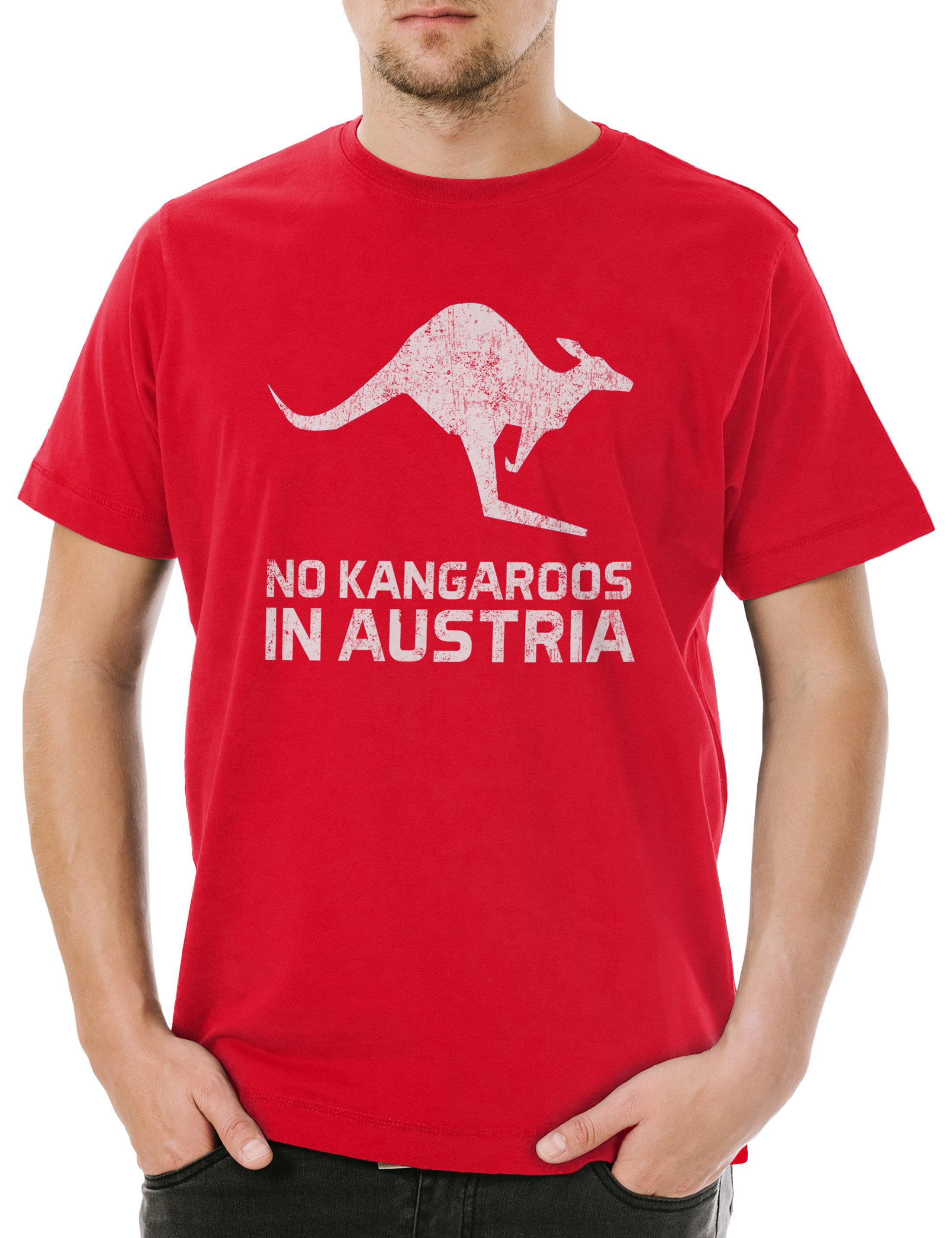 Urban Backwoods Print-Shirt No Kangaroos In Austria Herren T-Shirt Englischlehrer Österreich Fun (1-tlg) Englisch Professor Schule Lehrer