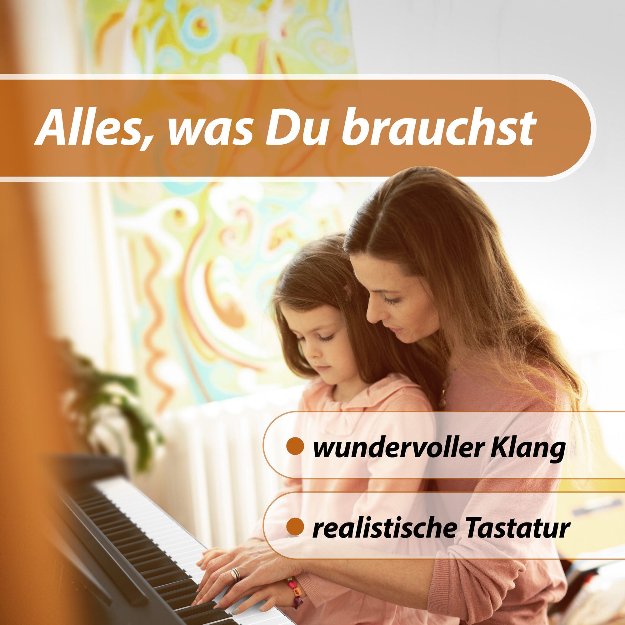 Classic Cantabile Digitalpiano DP-50 E-Piano mit 88 Tasten Hammermechanik, Klavier, Layer-, Split-, Twin-Piano-Funktion