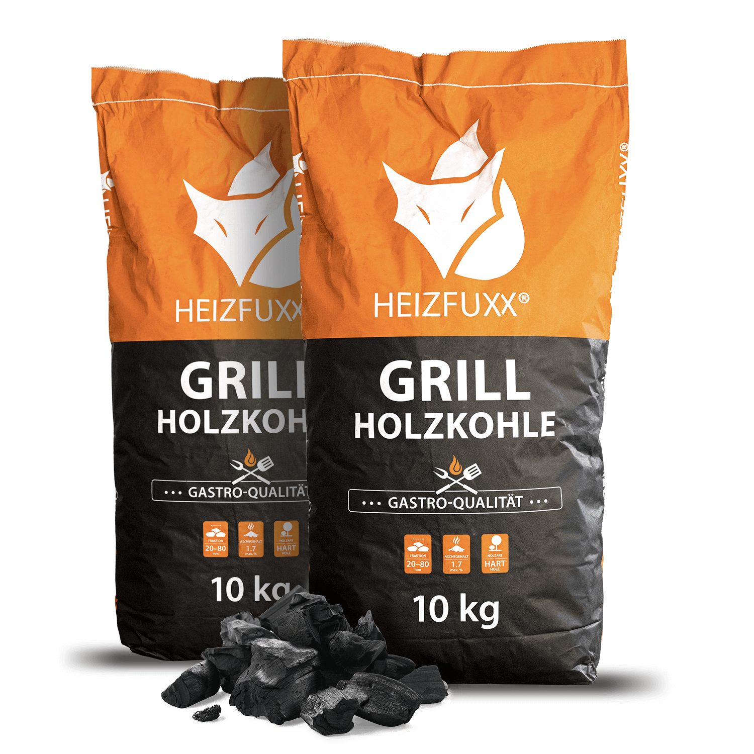 HEIZFUXX Grillkohle, 20 kg, (Palette, 2-St) günstig online kaufen
