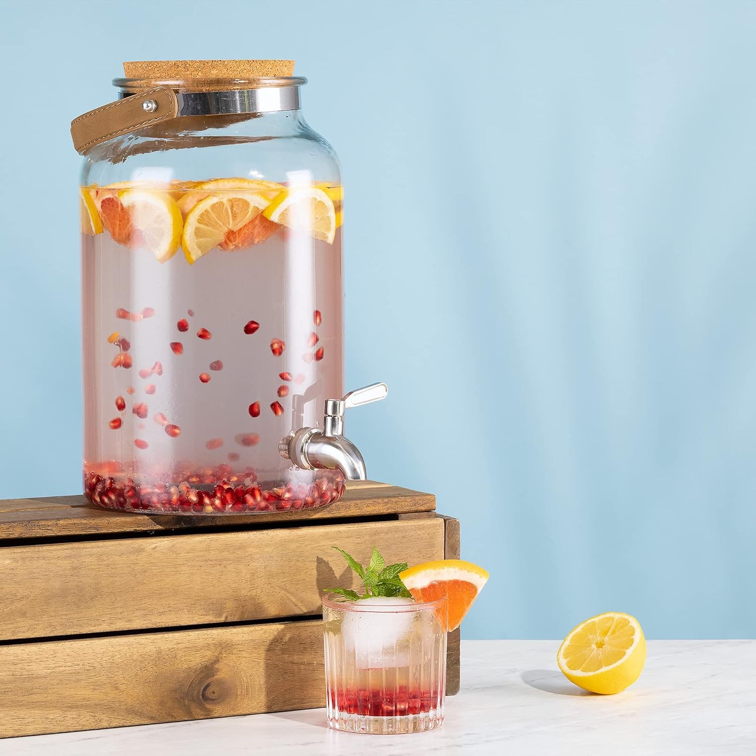 Navaris Getränkespender Navaris Getränkespender 5,6L Glas mit Edelstahlhahn