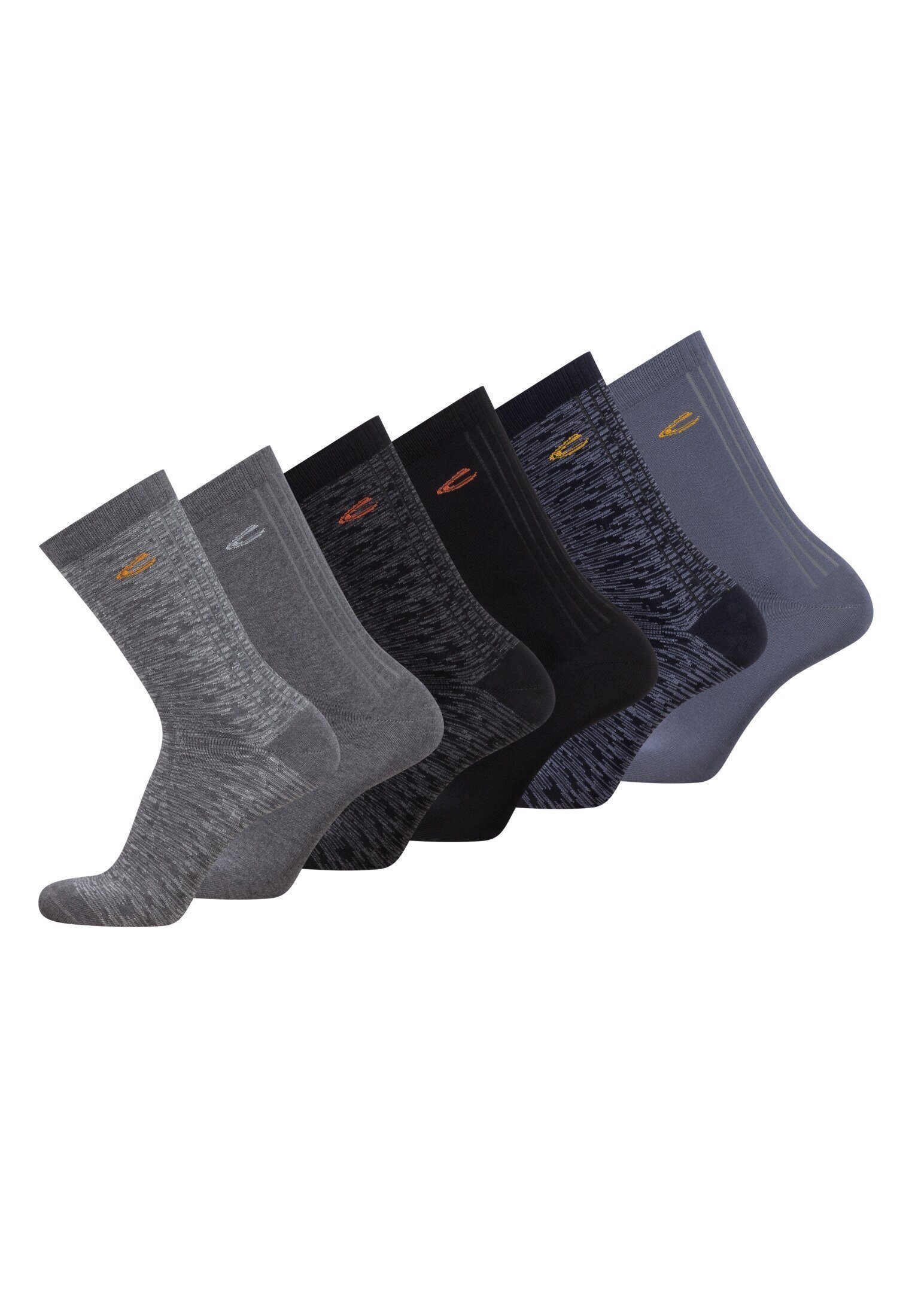 camel active Freizeitsocken im 6er-Pack (6-Paar) Logoprägung