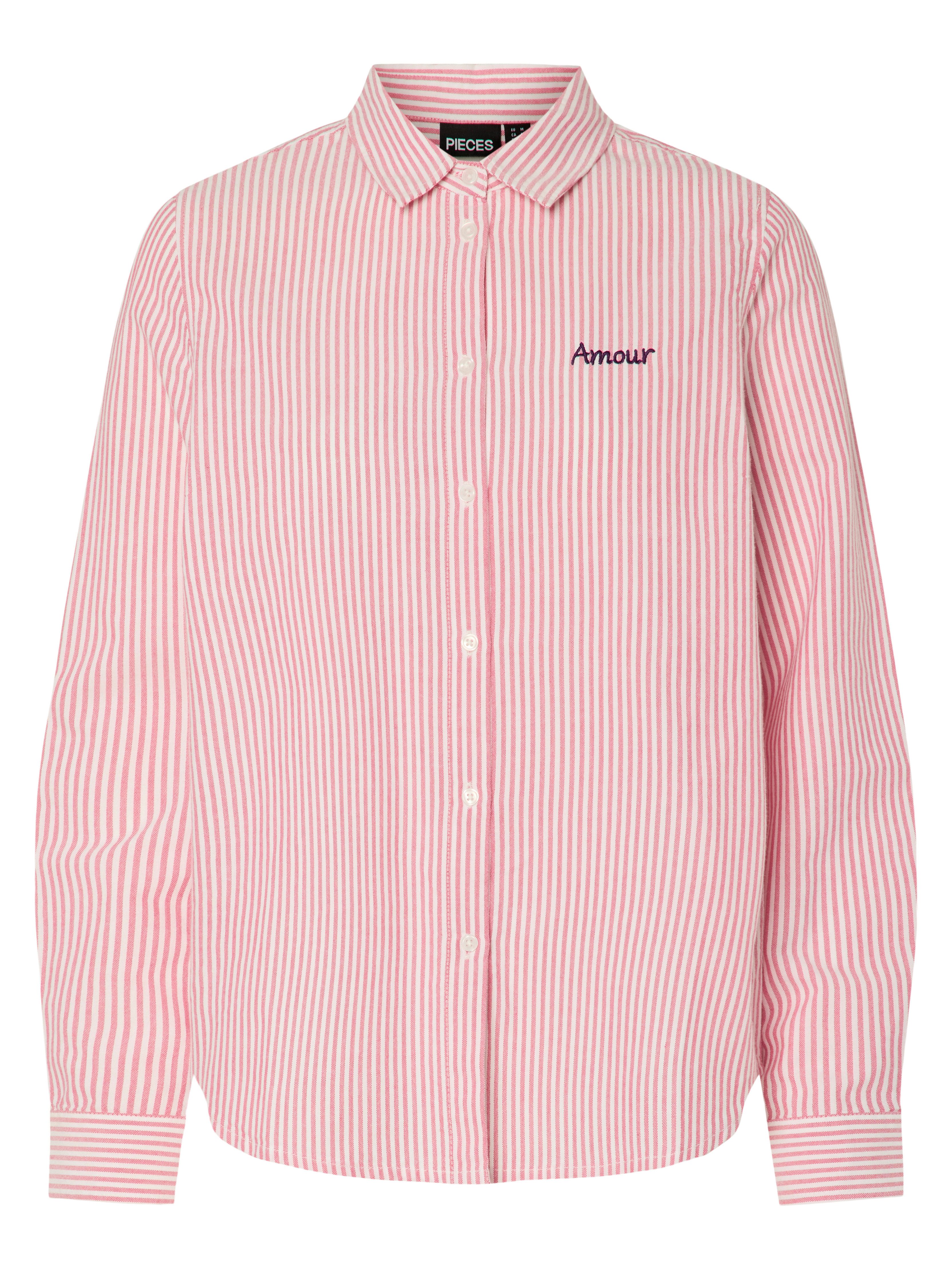 pieces Langarmbluse PCIRENE LS SHIRT WVN NOOS Baumwolle, regular fit