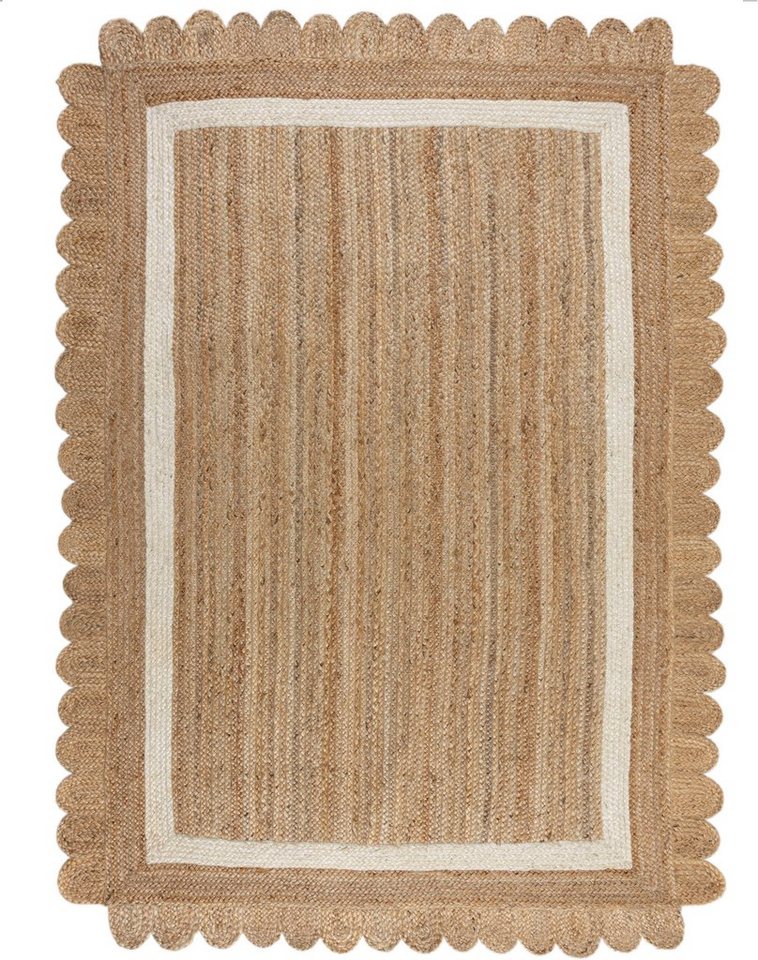 Teppich Grace, FLAIR RUGS, rechteckig, Höhe: 7 mm, aus 100% Jute,  fußbodenheizungsgeeignet, mit Bordüre