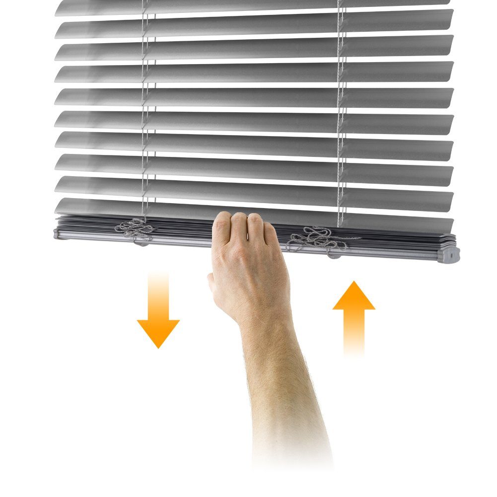 Jalousie Cordless-Schnurlos Aluminium Venetian Blind Alu Jalousie Rollo, euroharry Silber