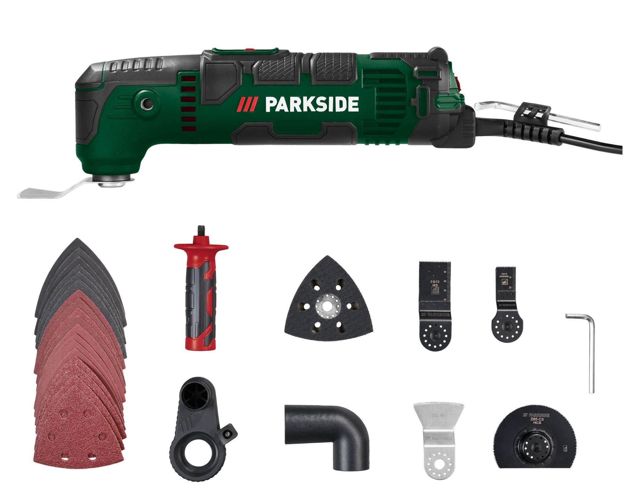 Parkside Elektro-Multifunktionswerkzeug Multifunktionswerkzeug PMFW 310 I6 Sägen Trennen Schaben Schleifen