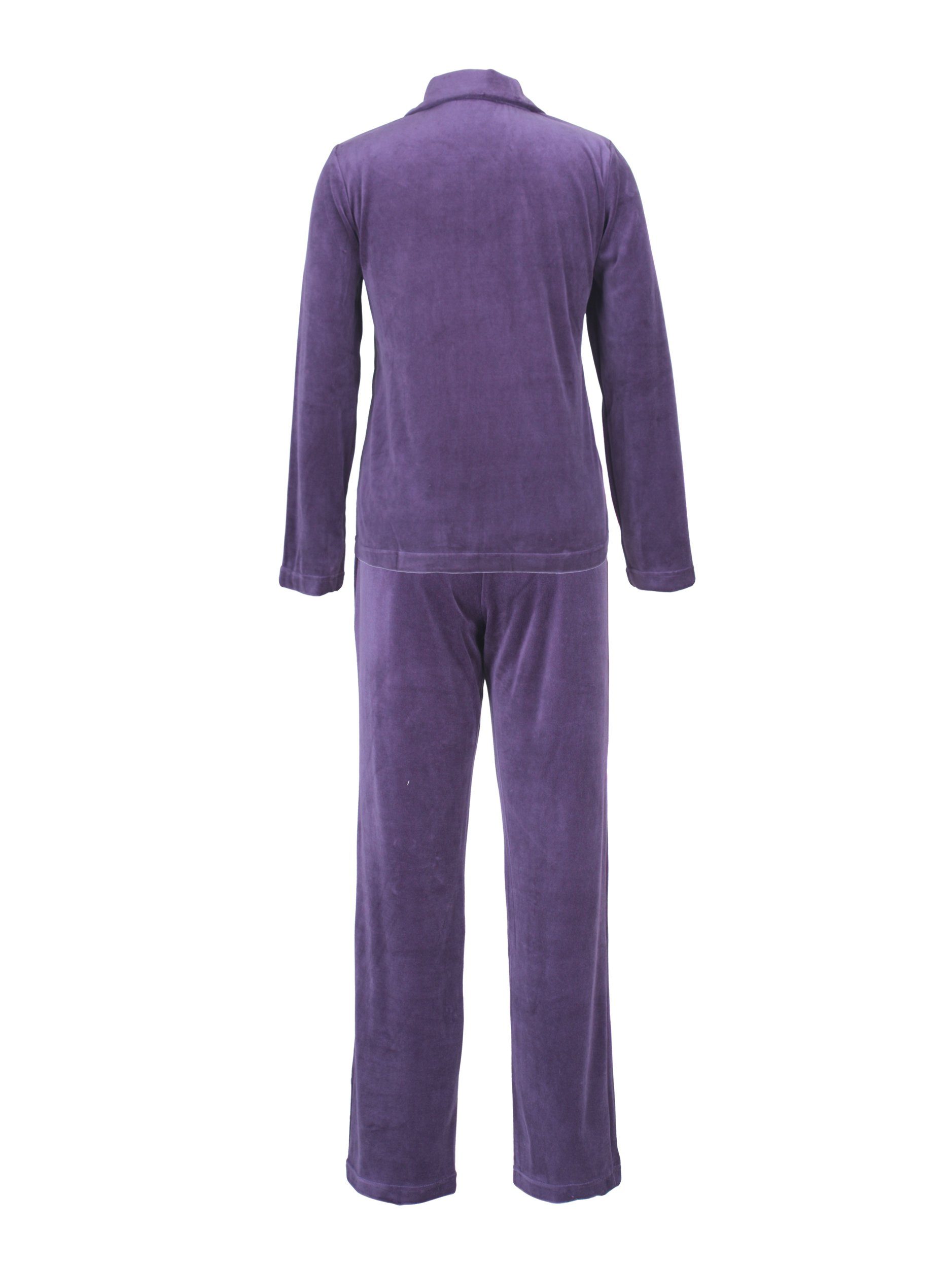 RAIKOU Hausanzug Damen Velours Nicki Freizeitanzug Fitnessanzug Hausanzug Jogginganzug (mit Reißverschluss und Glitzersteinen) smartweiche Nicki mit Glitzersteinen