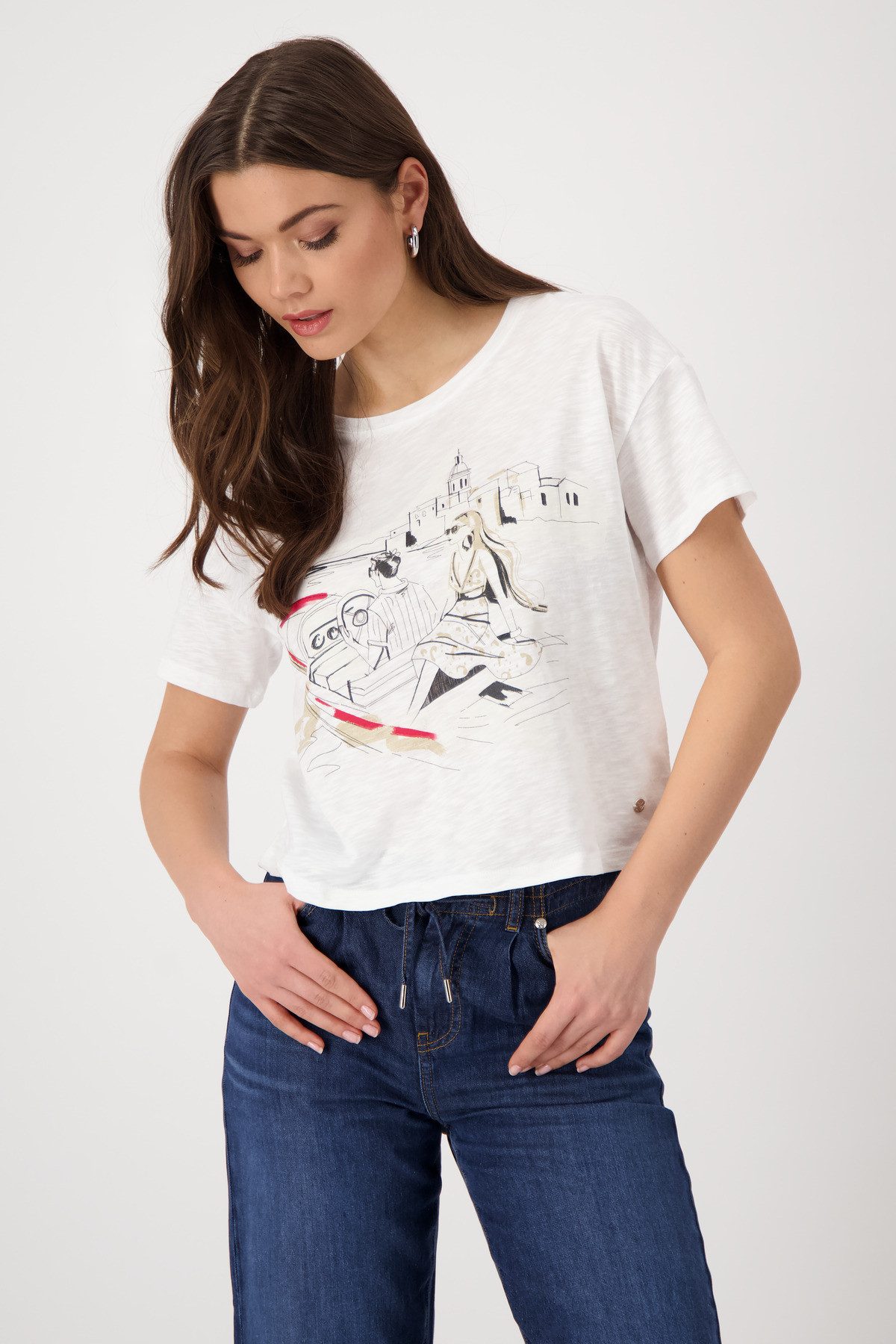 Monari Rundhalsshirt mit Frontprint günstig online kaufen