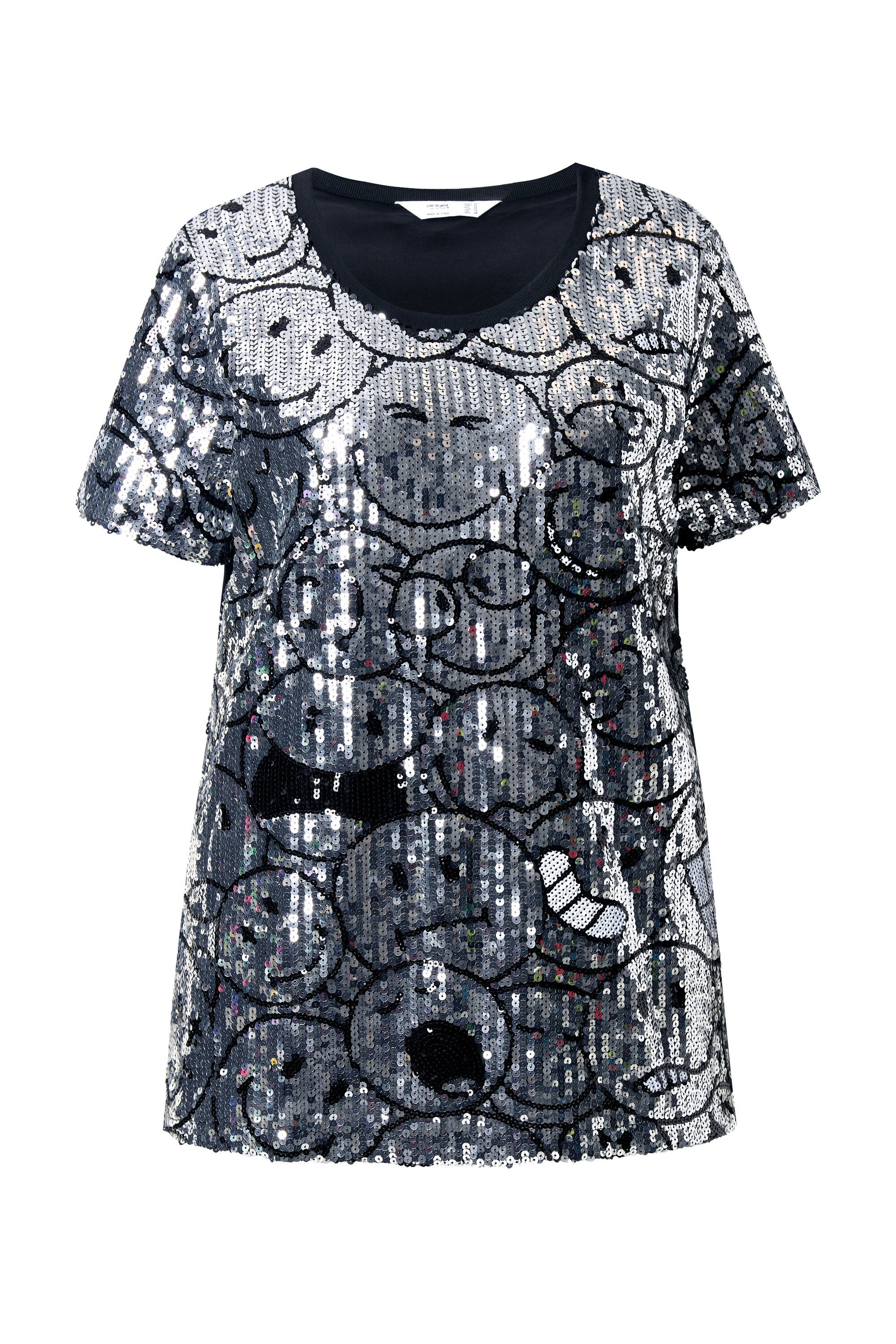 Angel of Style T-Shirt T-Shirt Komfort Fit Pailletten-Smileys günstig online kaufen