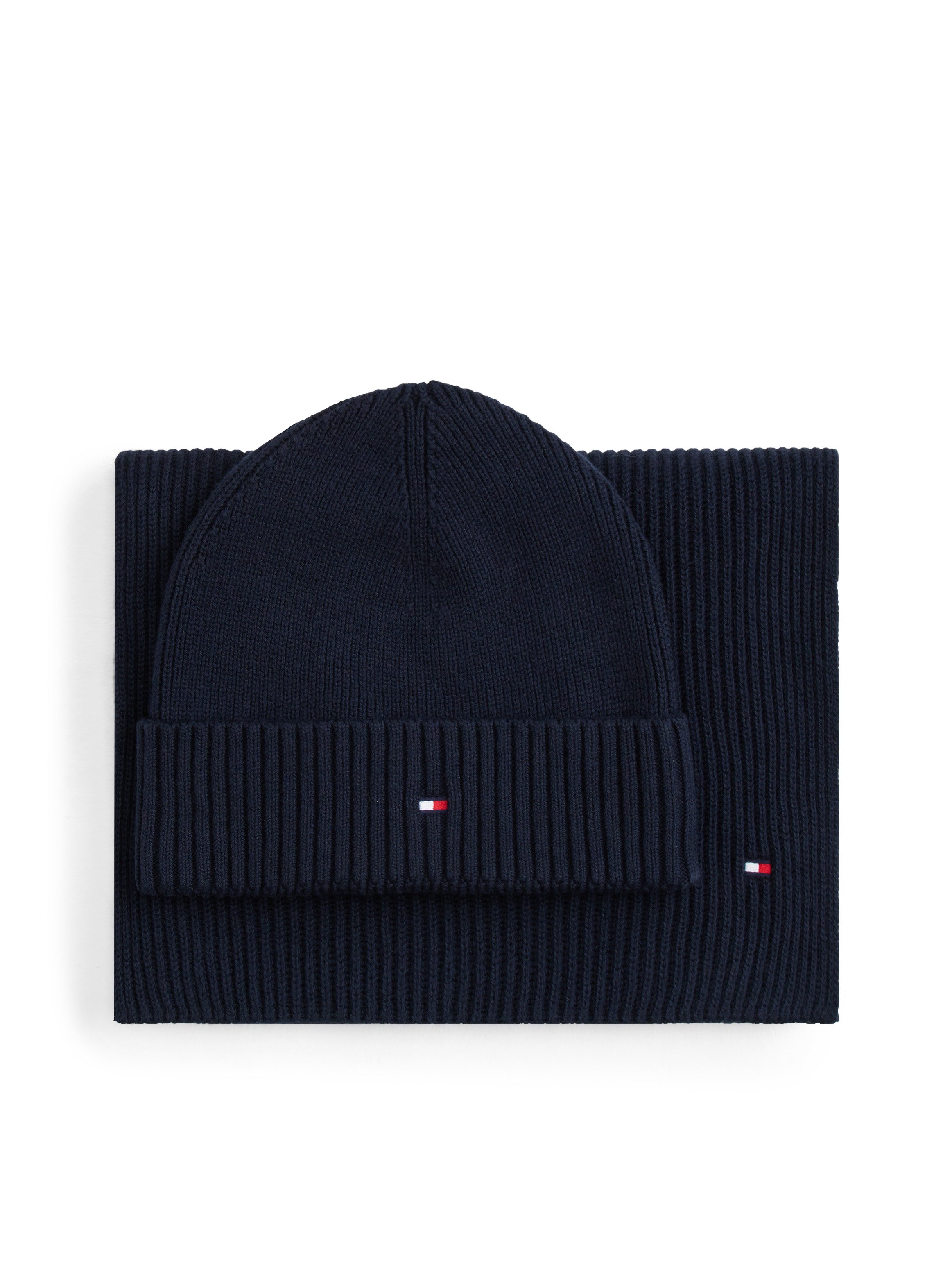 Tommy Hilfiger Beanie TH FLAG BEANIE & SCARF Mütze mit Schal, in Geschenkbox