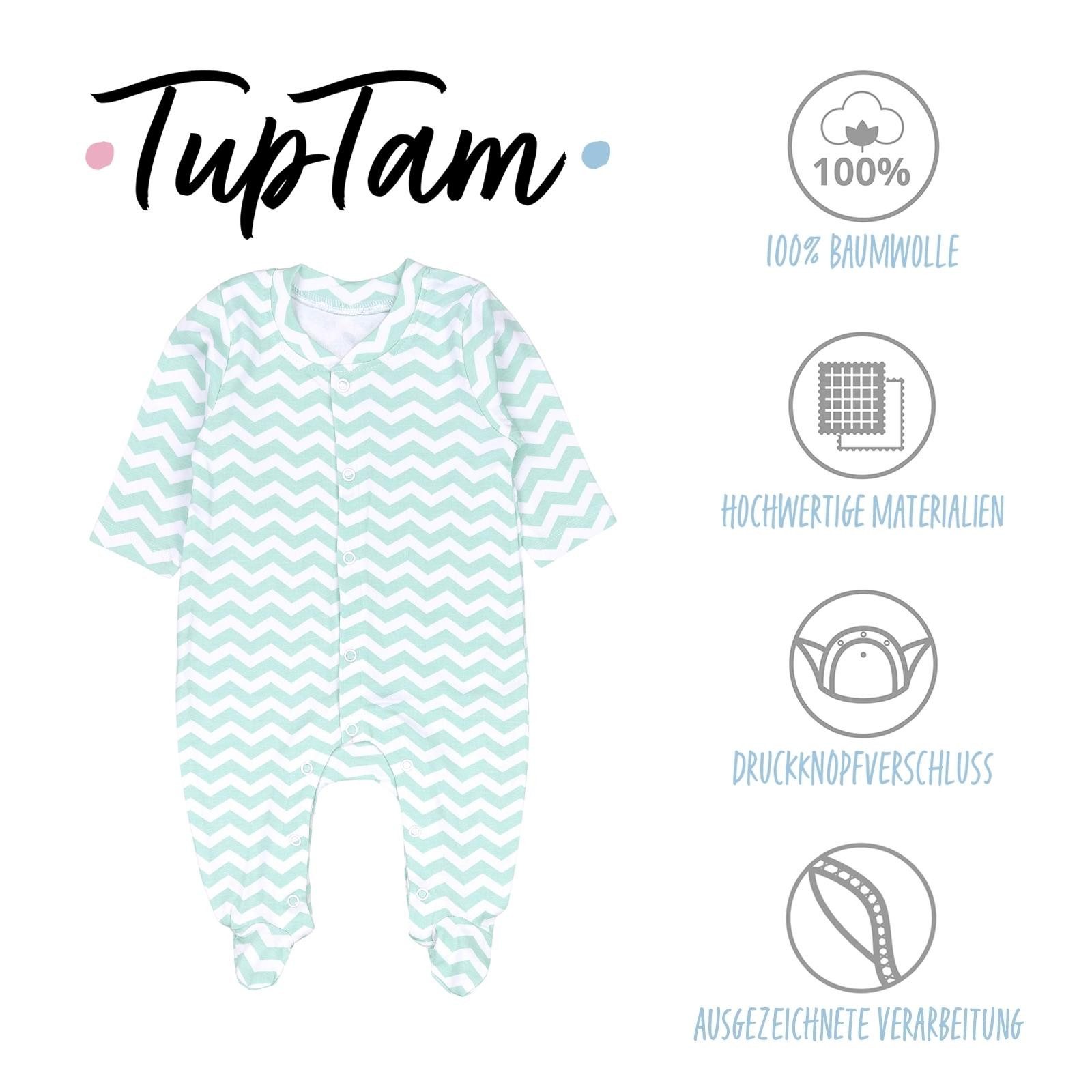 TupTam Schlafoverall TupTam Baby Mädchen Schlafstrampler mit Fuß 3er Pack