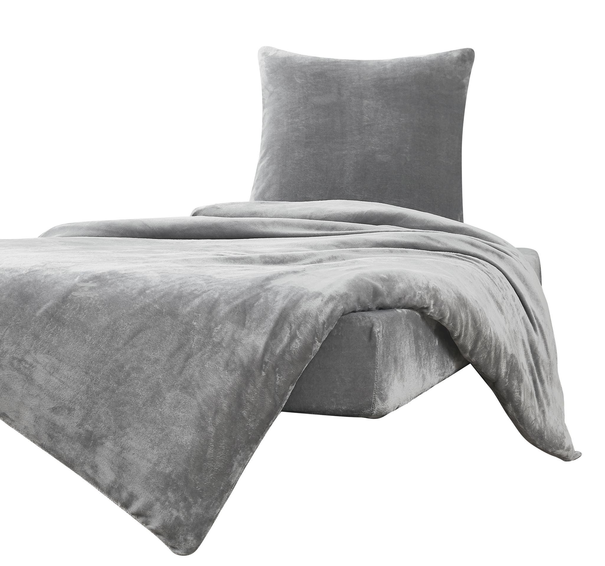 JACK Bettwäsche JACK Teddy Flausch 135x200cm Weiß Grau Anthrazit Blau, Fleece, 2 teilig, kuschlig, weiche Oberfläche, superweicher Cashmere-Touch – Bild 5 von 5