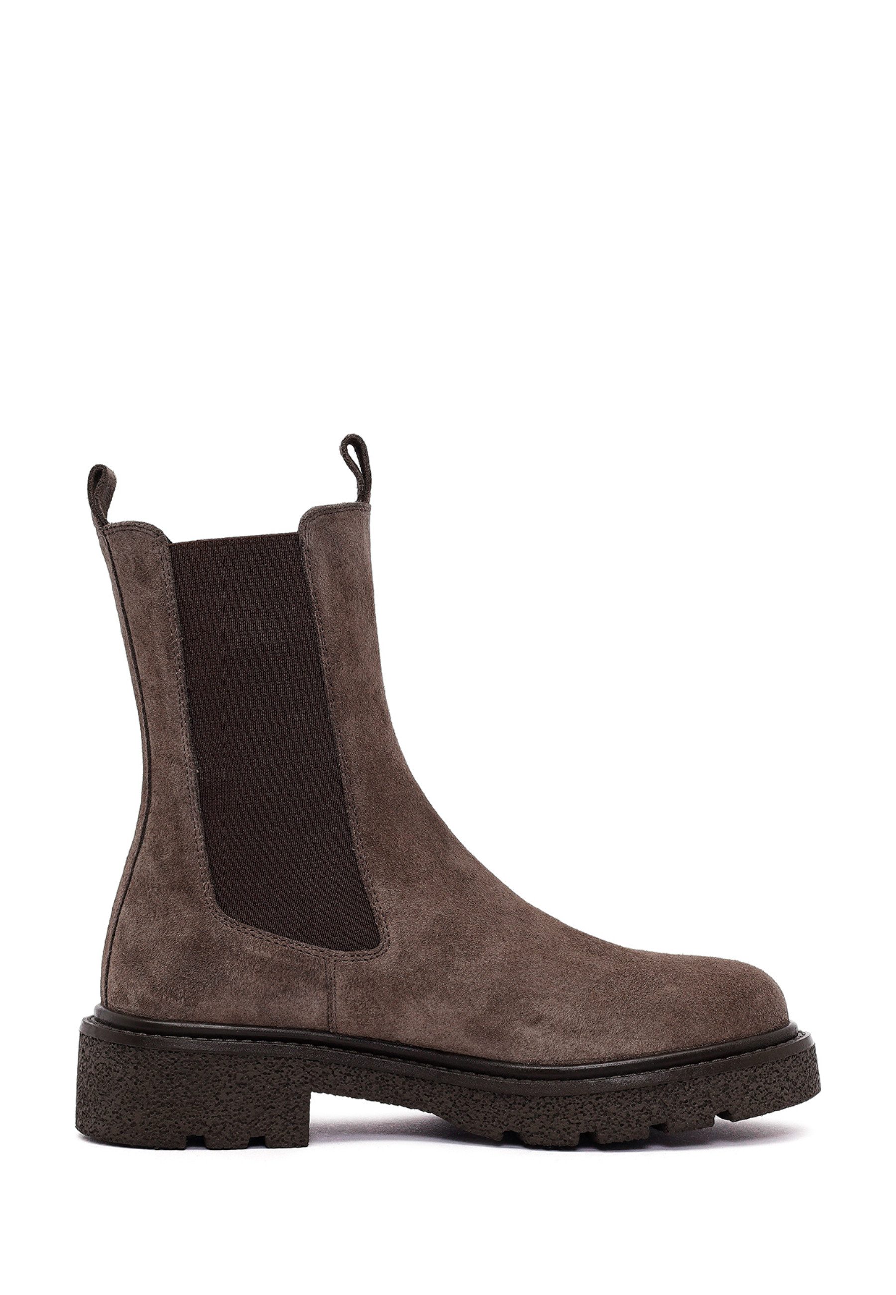 Derimod Chelsea-Stiefel aus Veloursleder Chelseaboots Lederfutter, Thermosohle, Absatz 2 cm