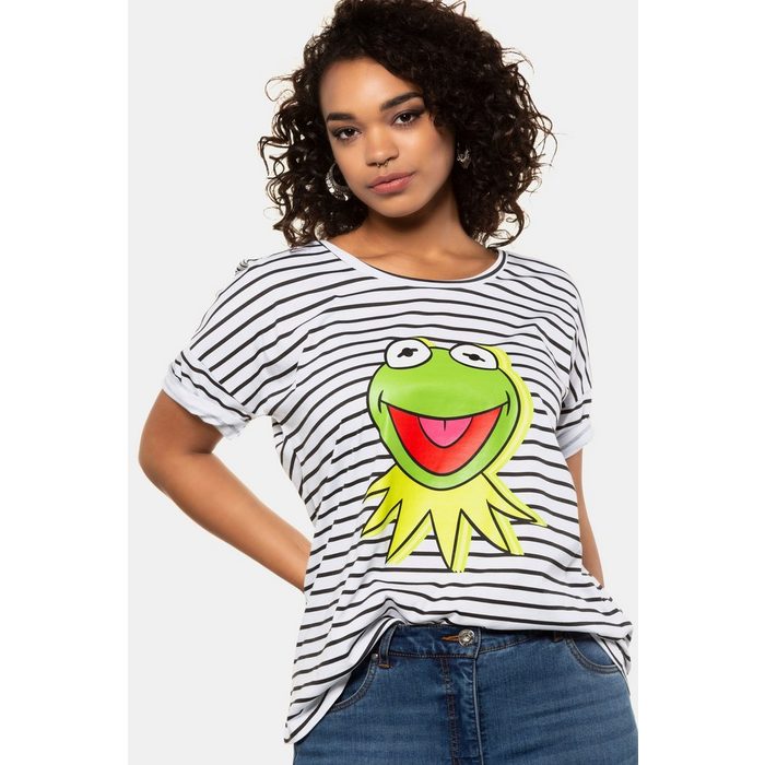 Studio Untold T-Shirt Shirt Kermit oversized geringelt Halbarm