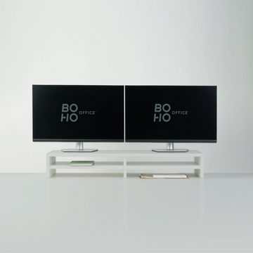 boho office® Schreibtischaufsatz, Monitoraufsatz in Lichtgrau - 100 x 15 x 29 cm