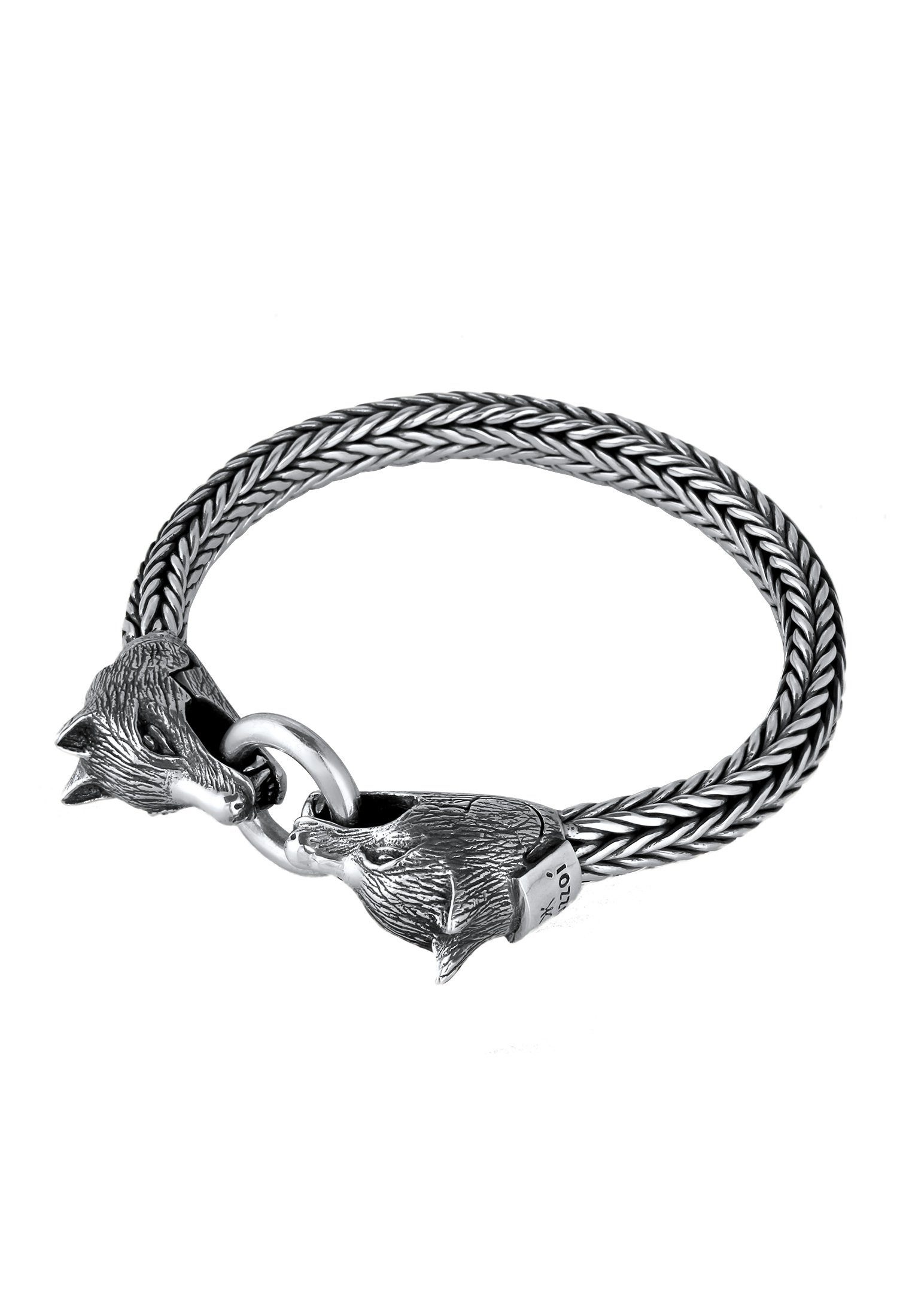 Kuzzoi Armband Herren Wolfskopf Ringverschluss Rund 925 Silber günstig online kaufen