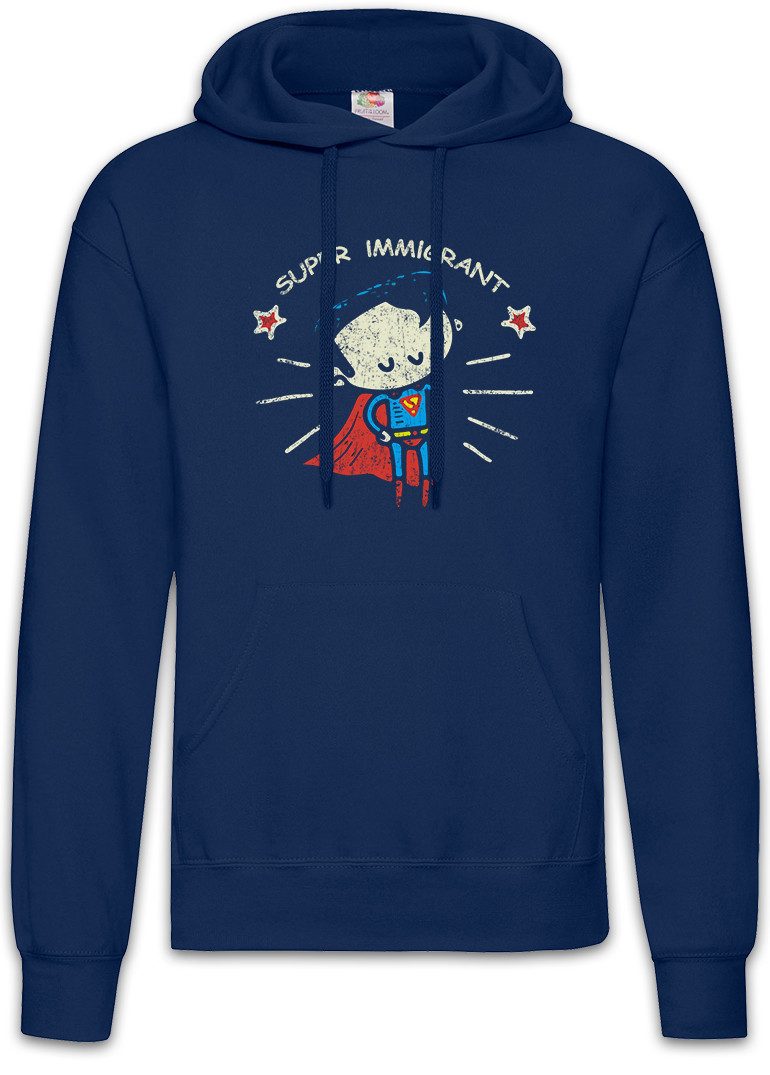 Hoodie Proud Immigrant Herren Hoodie Super Refugee Einwanderer Man Flüchtling