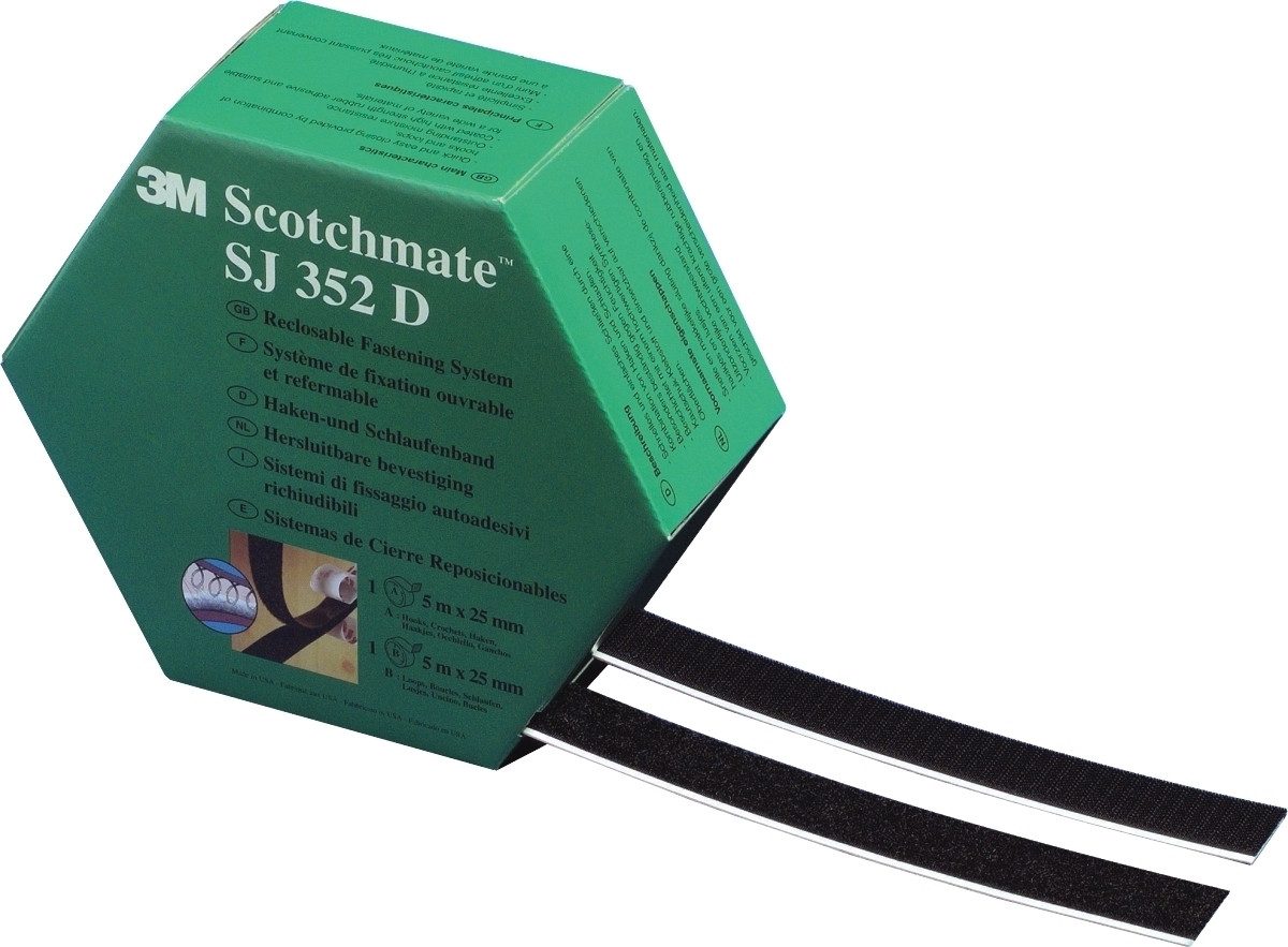 Klebeband Befestigungssband schwarz, Breite: 25,4mm, 5m wiederablösbar.
