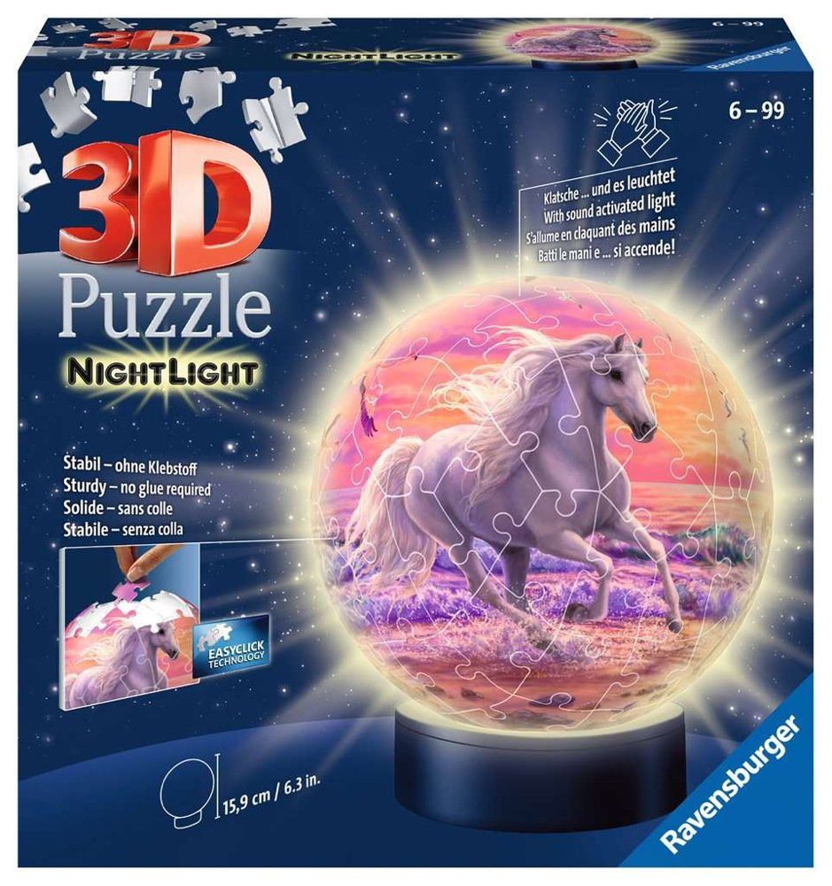 Ravensburger 3D-Puzzle 72 Teile Ravensburger 3D Puzzle Ball Nachtlicht Pfer günstig online kaufen