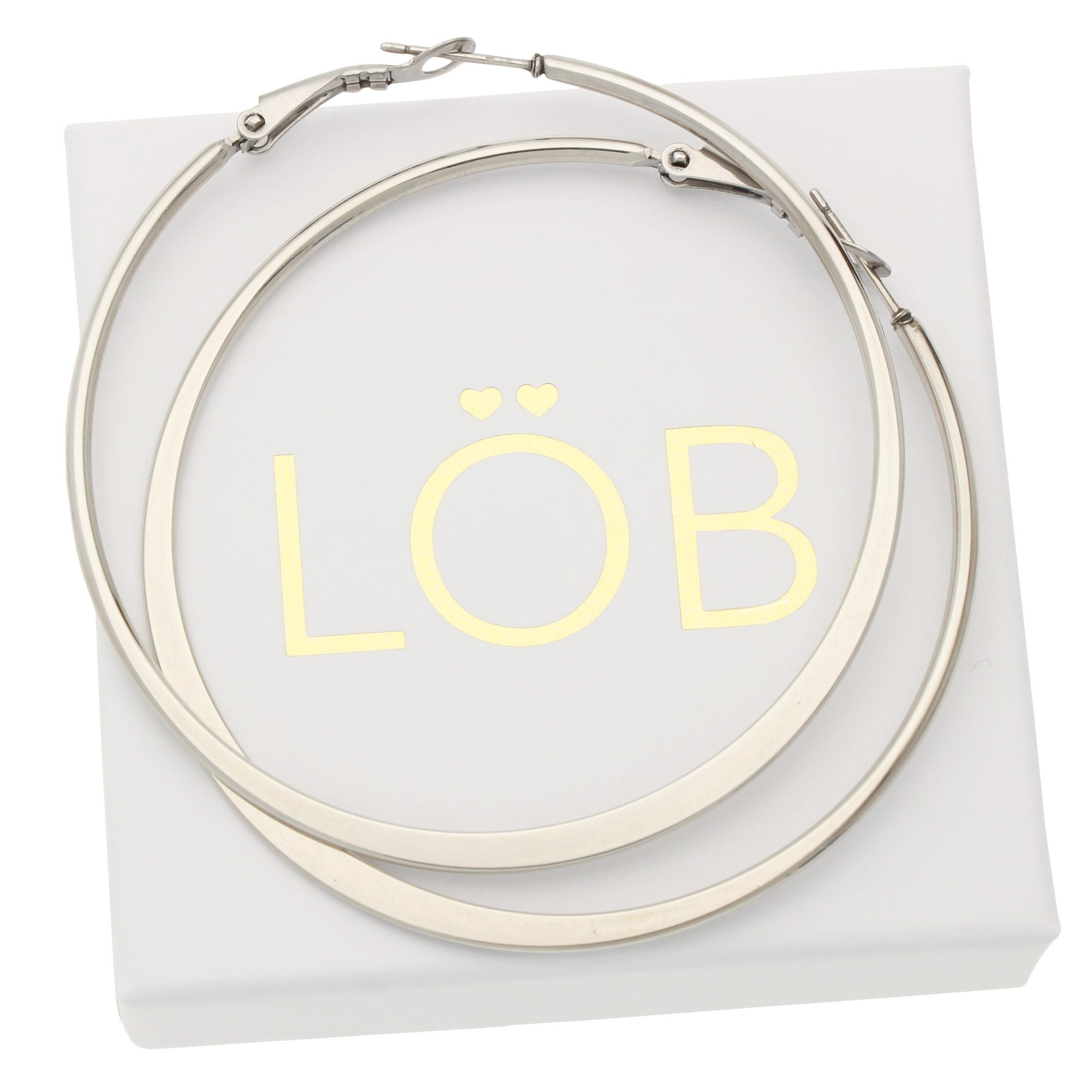 LÖB Paar Creolen Edelstahl 18K Gold vergoldet Creolen Ohrringe Rund Kreis s günstig online kaufen