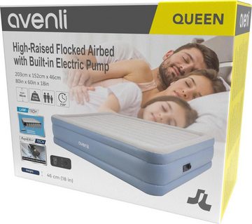 Avenli Luftbett Luftmatratze selbstaufblasend 203 x 152 x 46 cm, (Doppelbett für 2 Personen), Gästebett mit integrierter Pumpe