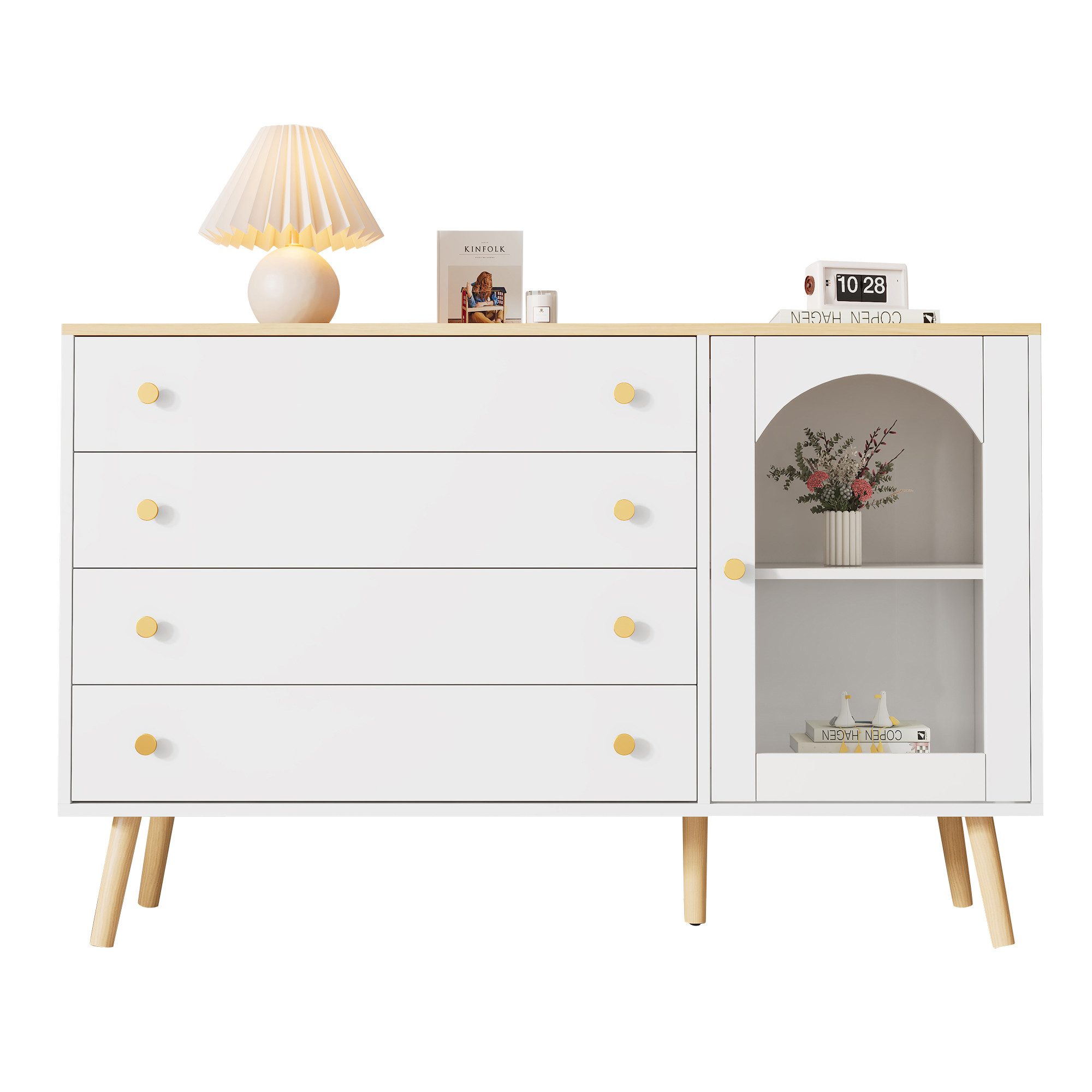 REDOM Sideboard Kommode Schrank mit Bogentüren günstig online kaufen