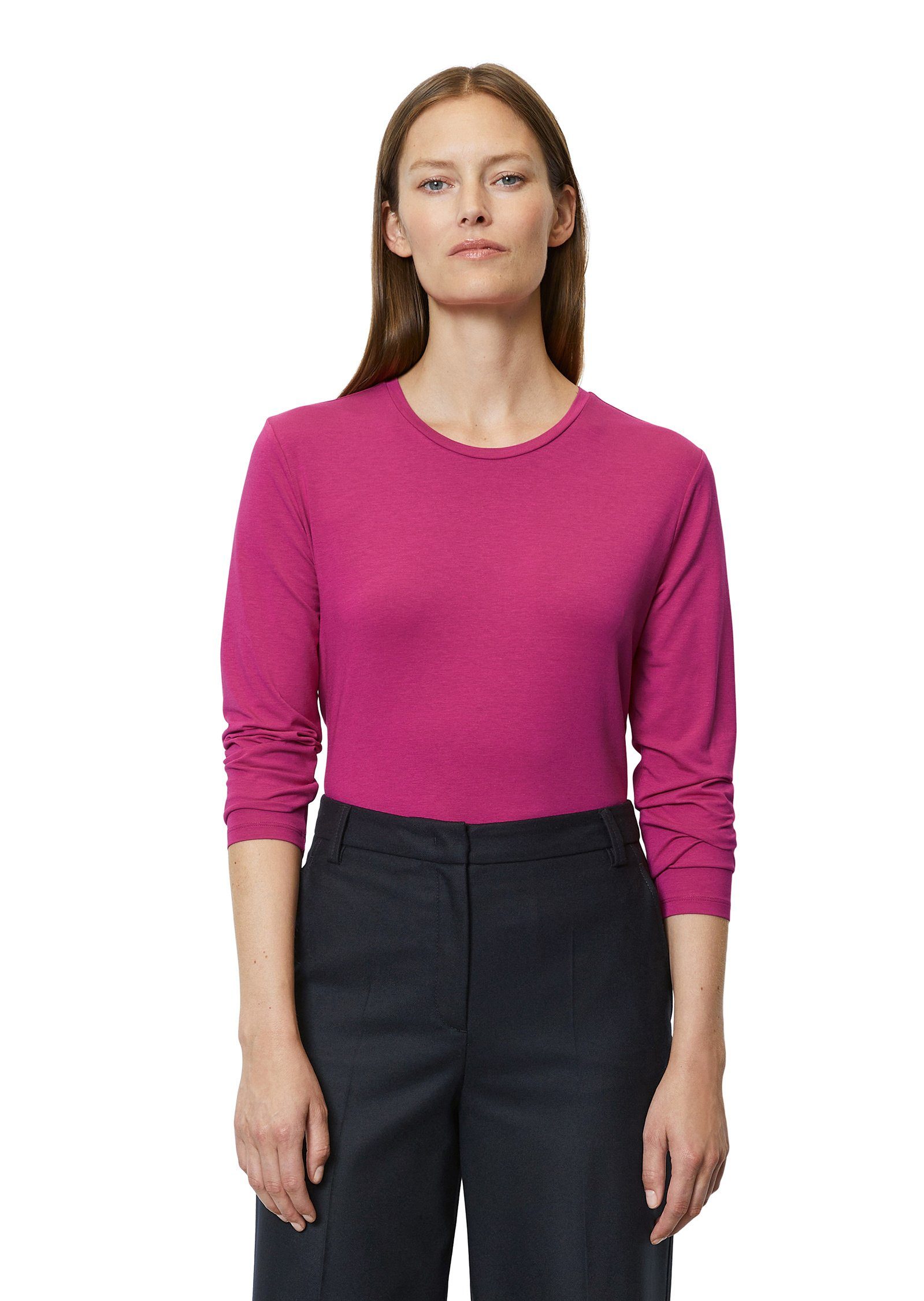 aus Modal Marc OCS TENCEL™ Blended O'Polo Langarmshirt rosa