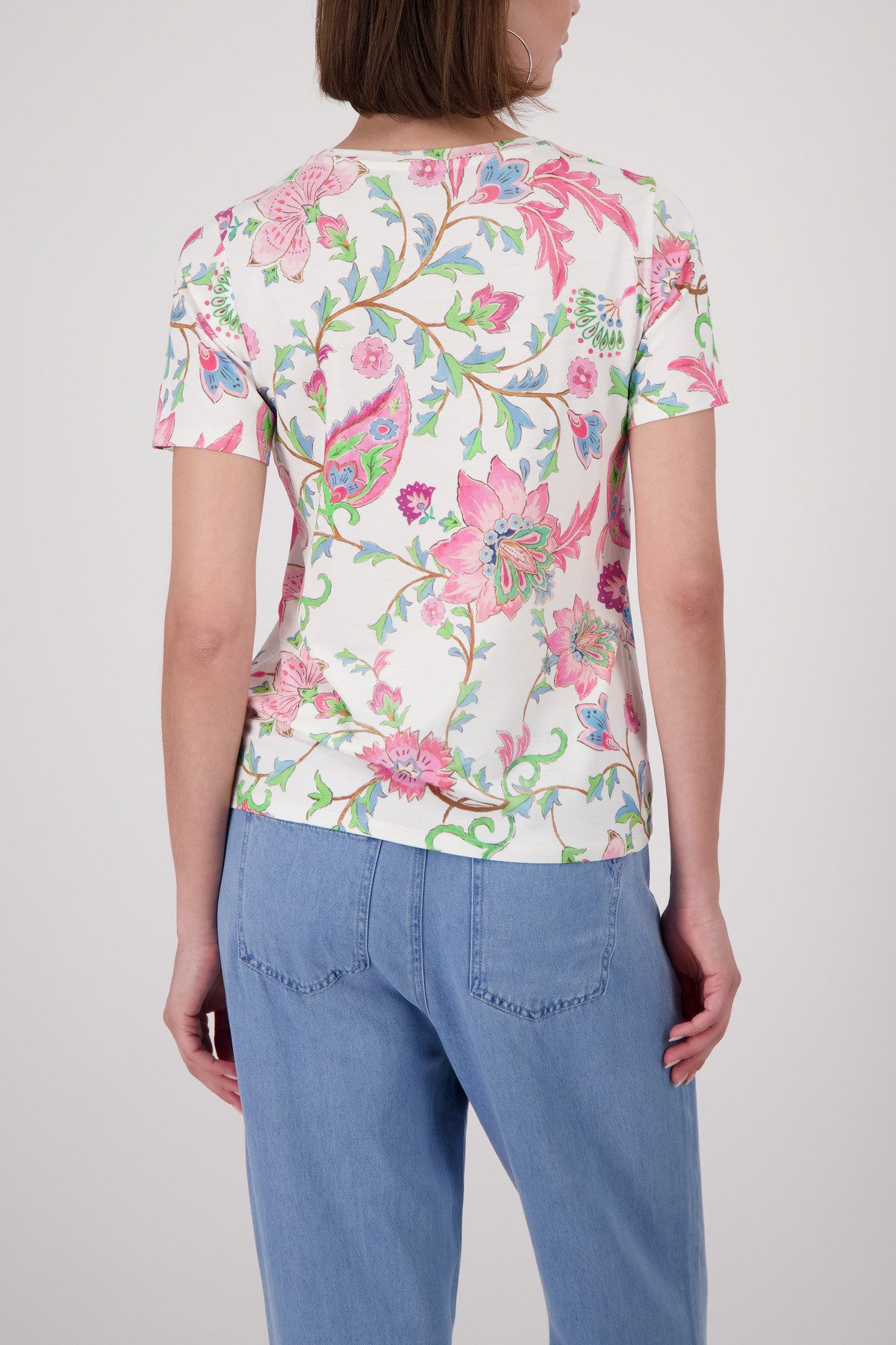 Monari Rundhalsshirt mit Blumendruck