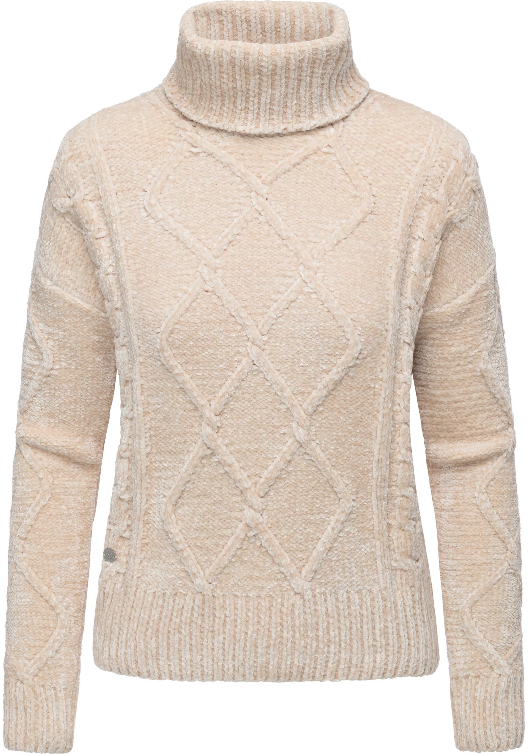 Ragwear Strickpullover Janna Short Gestrickter gemusterter Rollkragenpullov günstig online kaufen