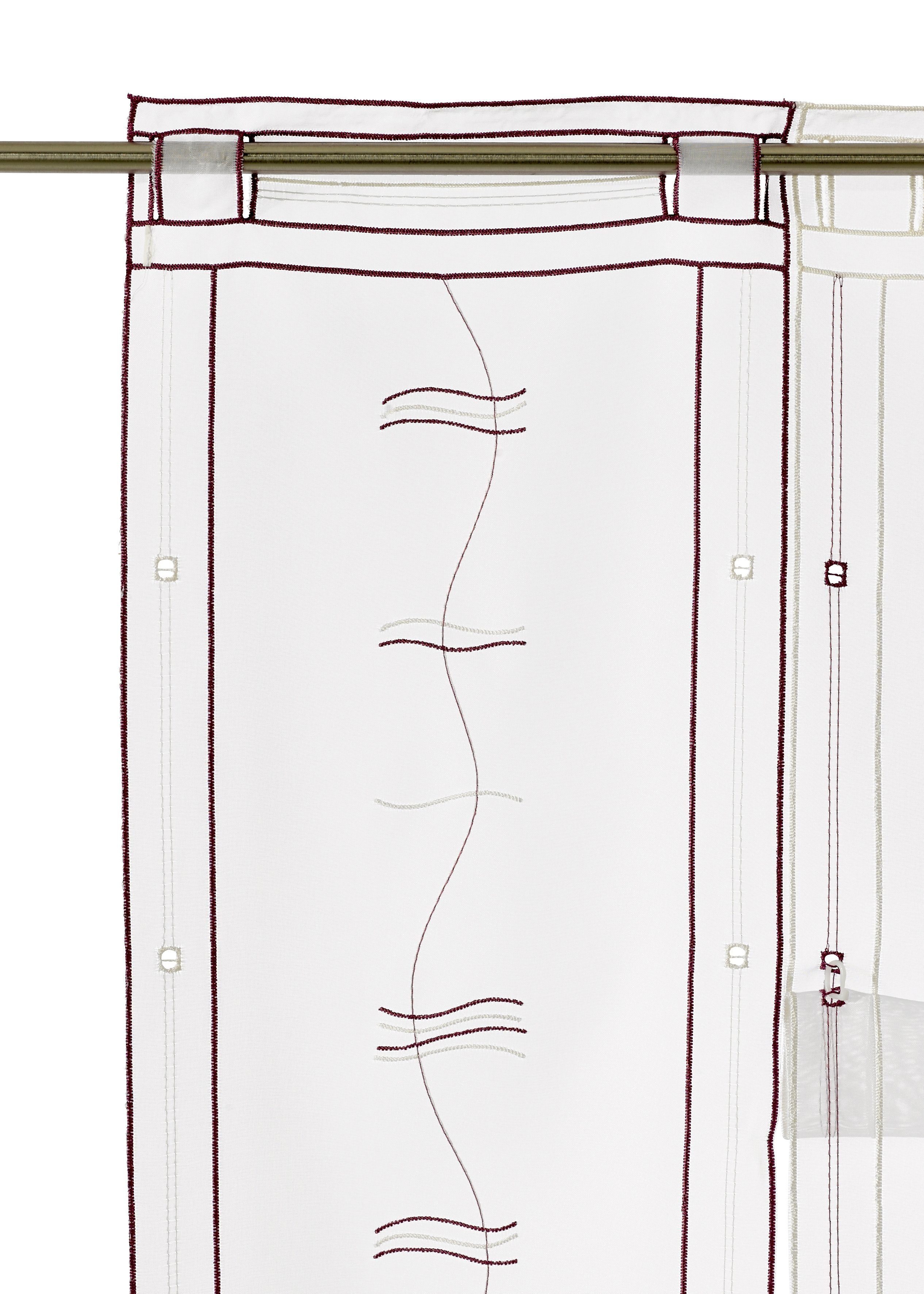 Weckbrodt Scheibengardine Selina (1 St), Stangendurchzug, transparent, Voile, Hochraff, Gardine, Voile, echte Stickerei, transparent, Store
