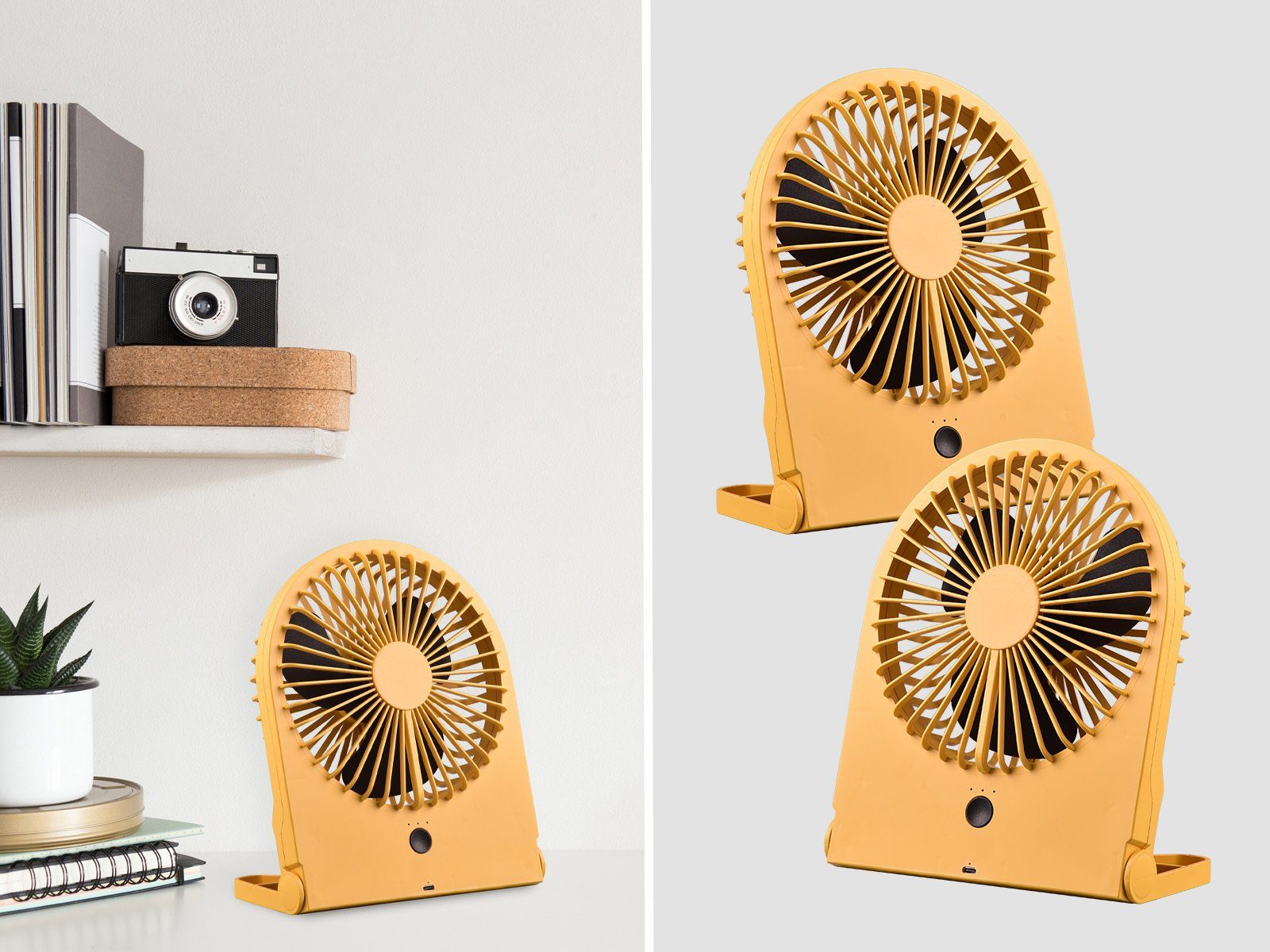 Windmaschine Setpoint Gelb SET Winderzeuger 2er Zimmer-Ventilator Tischventilator, Raum-Lüfter Design