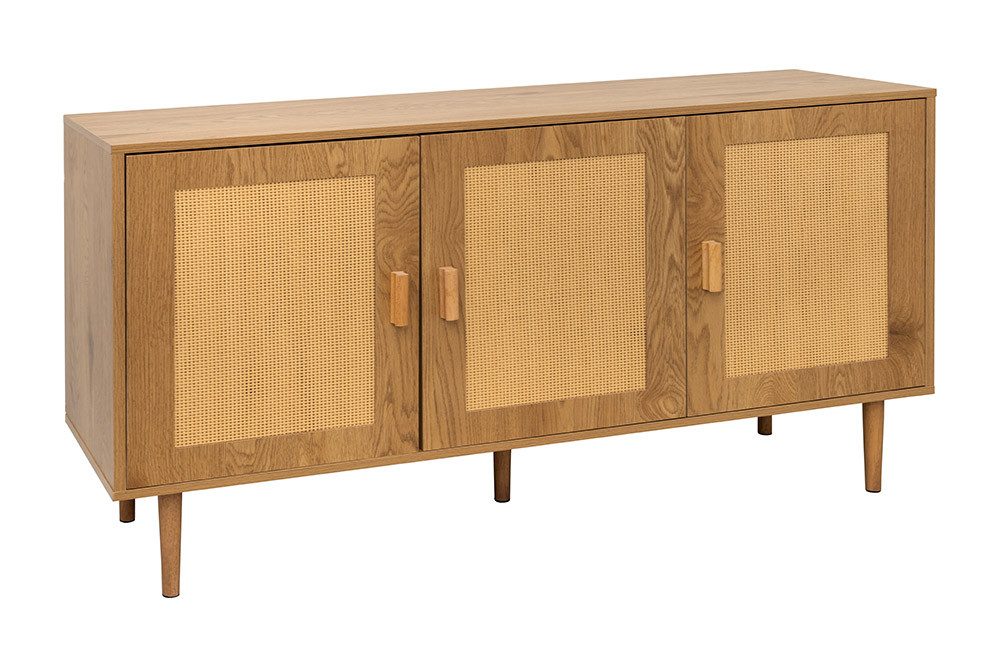 riess-ambiente Sideboard VIENNA 120 cm natur – Wiener Geflecht, Design‑Kommode, Retro, Stauraum (Einzelartikel, 1 St), edler Schrank mit Rattan-Geflecht Türfronten – ideal fürs Wohnzimmer