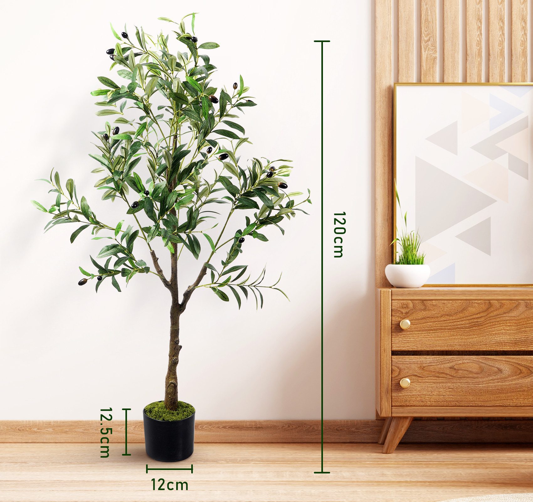 Kunstbaum Olivenbaum Künstlich 120/150/180cm, Künstlicher Olivenbaum Oliven günstig online kaufen