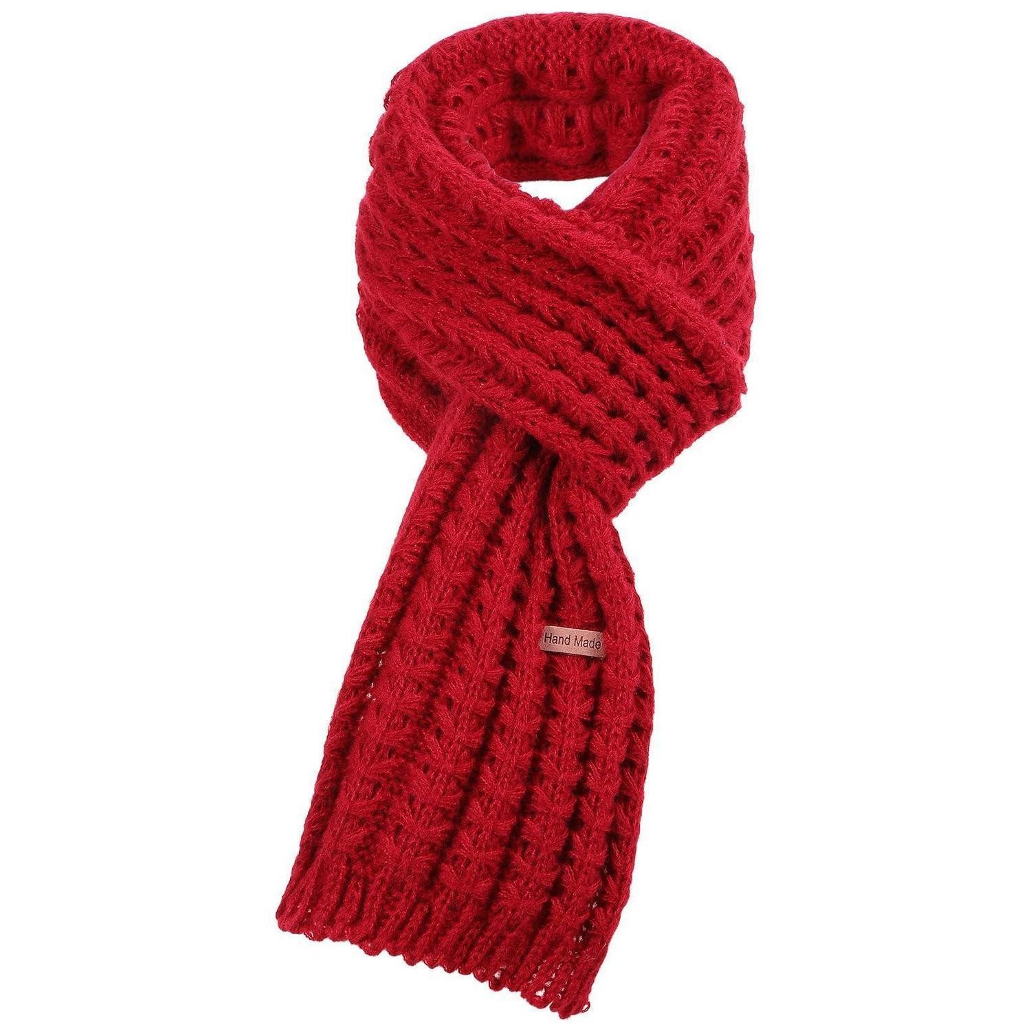 LuxusKollektion Strickschal Kinder Strickschal Bordeaux Rot Unisex Warm, (1-St)