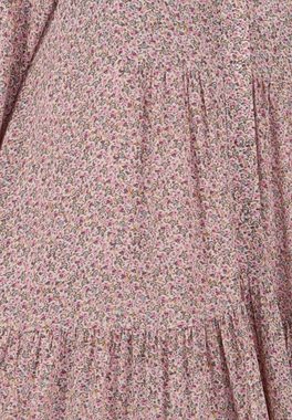 YC Fashion & Style Maxikleid Elegantes Maxikleid mit floralem Print in sanftem Rosa Boho, Hippie, mit Blumendruck