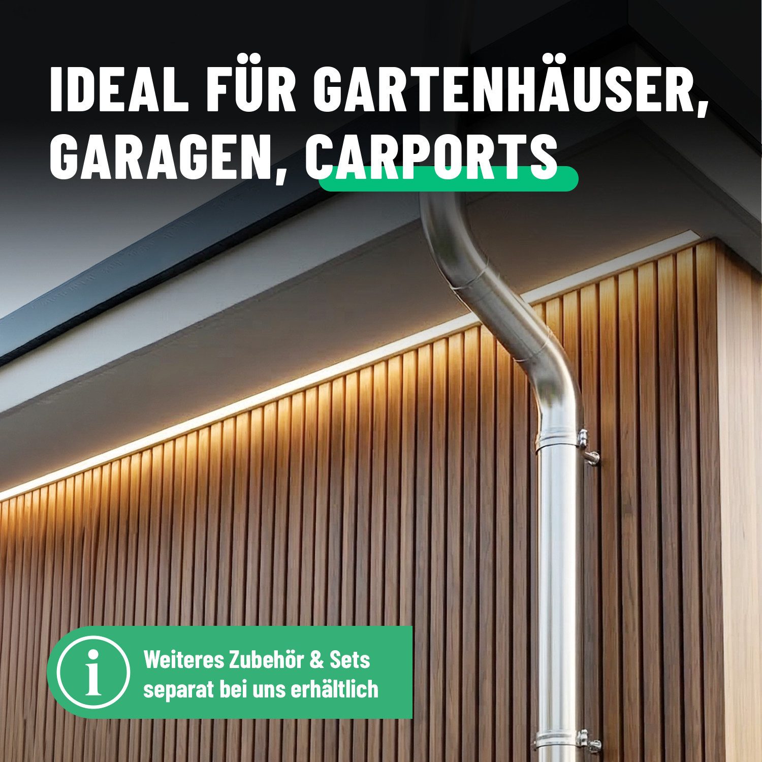 greate. Dachrinne 4x Fallrohr verzinkt 80 mm Durchmesser & 1 Meter Länge - Regenrohr,Einfache Steckmontage, 4-St.