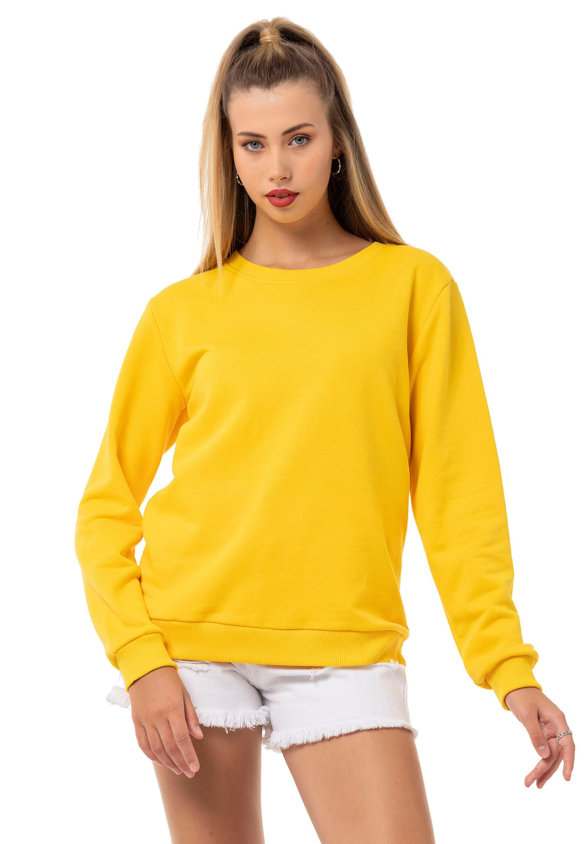 RedBridge Sweatshirt Rundhals Pullover Gelb S Premium Qualität