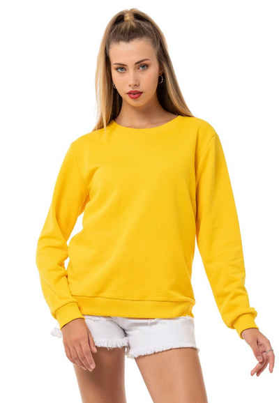RedBridge Sweatshirt Rundhals Pullover Gelb 3XL Premium Qualität