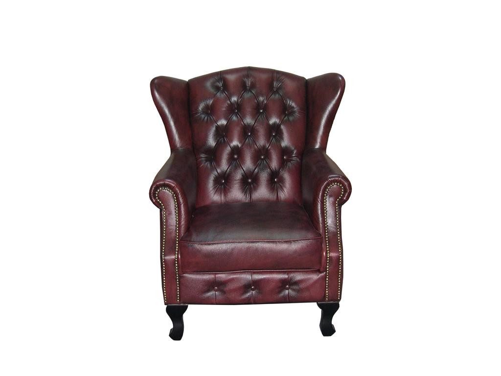Salottini Chesterfield-Sessel Edler Chesterfield Ohrensessel Kate Sessel Hocker VOLLLEDER, Handarbeit