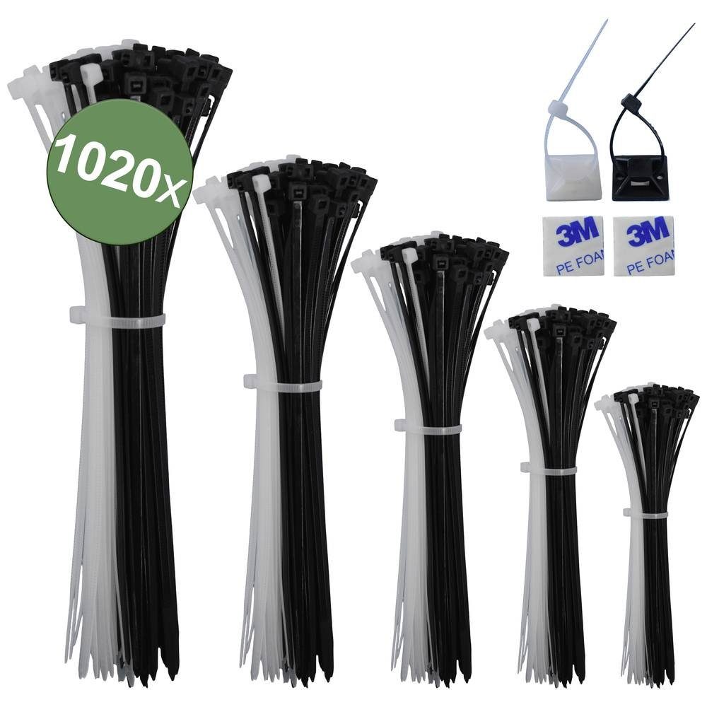 Quadrios Електричний провідbinder Електричний провідbinder Set inkl Klebesockeln 30-10 cm / 1020 tlg 23CA242 UV-stabilisiert