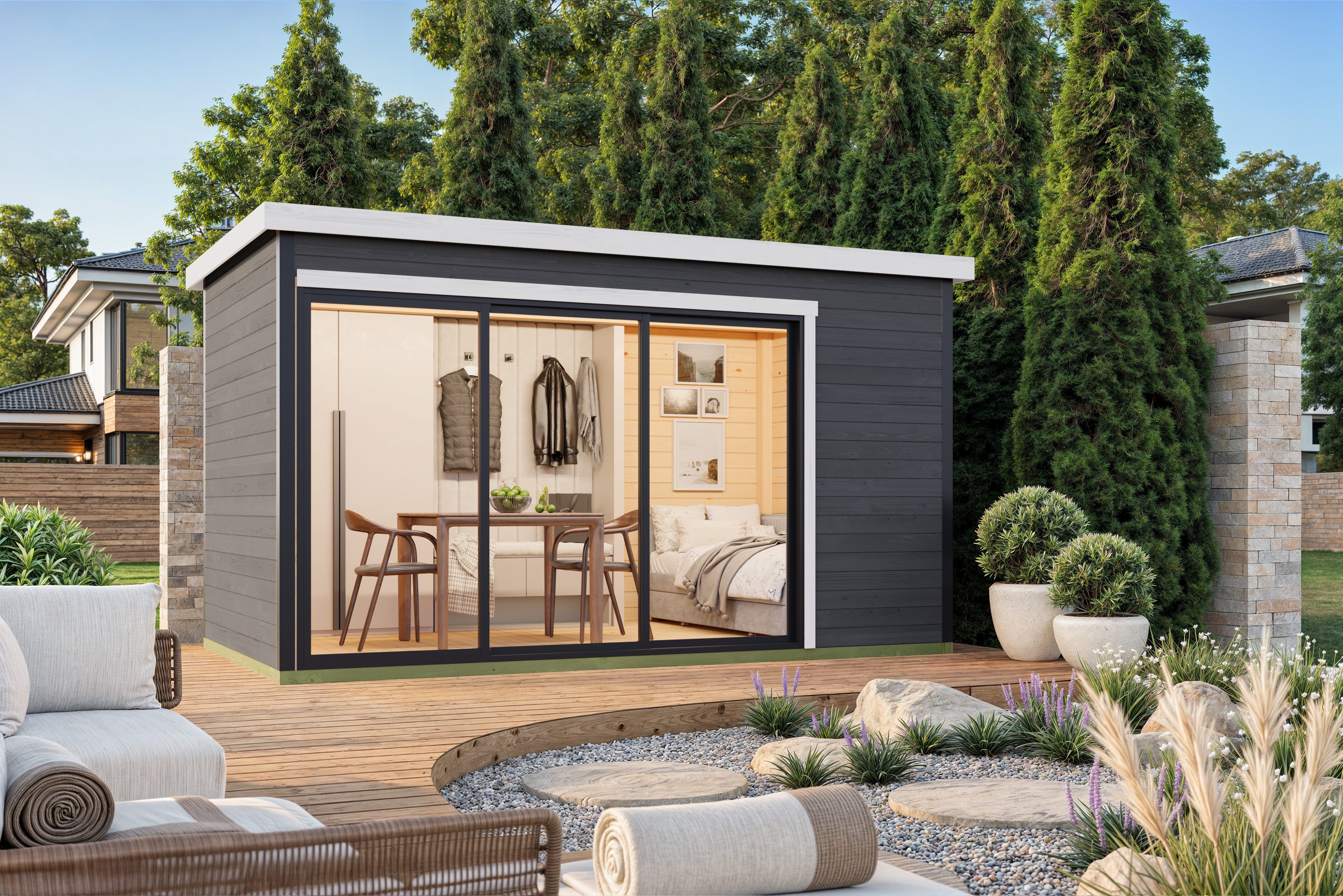 Nordic Holz Gartenhaus AUSTIN 4, BxT: 439,6x259,6 cm