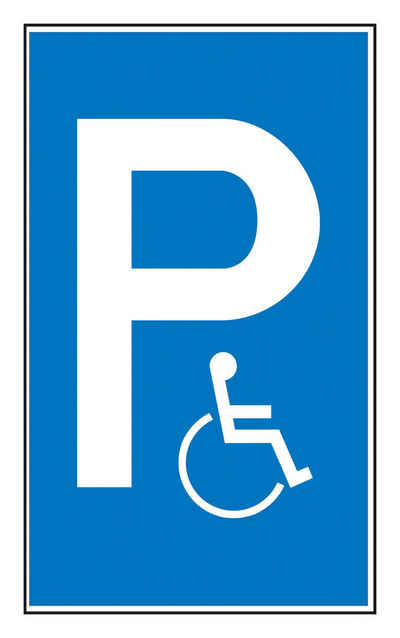 SafetyMarking Hinweisschild, Parkplatzsschild Behindertenparkplatz Aluminium geprägt