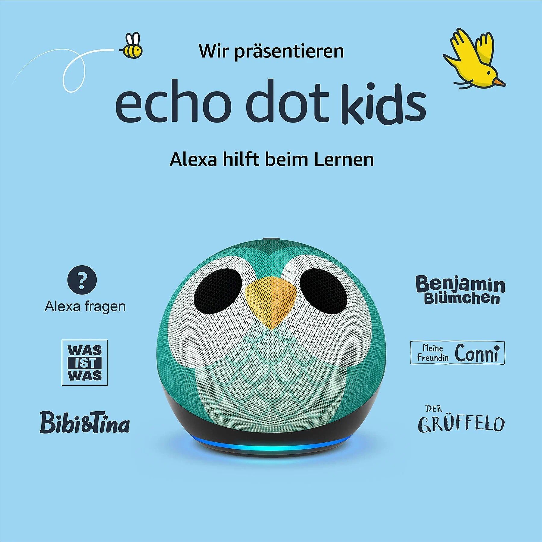 WLAN Streaming) Alexa Kinder (5.Gen) Eulen-Design mit mit Dot Sprachsteuerung, Edition Lautsprecher Echo Amazon Kids (Bluetooth, (WiFi),