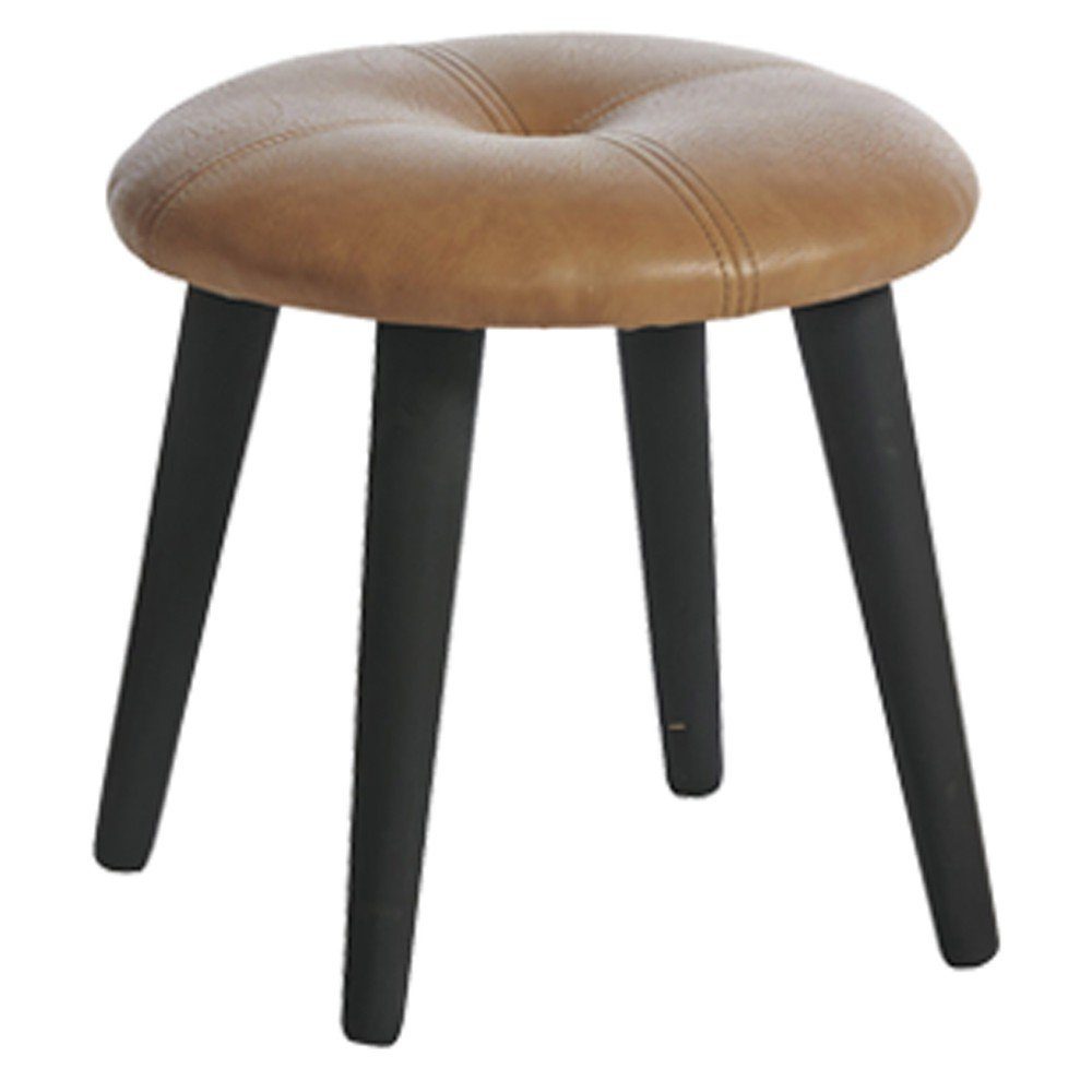 dasmöbelwerk Sitzhocker Schemel Fußhocker Ø36x32 cm Kunstleder Holz Hocker günstig online kaufen