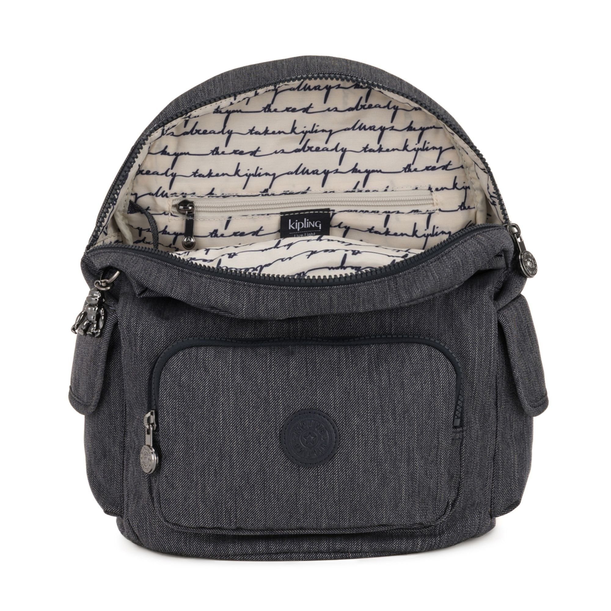 Denim KIPLING Active Peppery, Polyester Rucksack