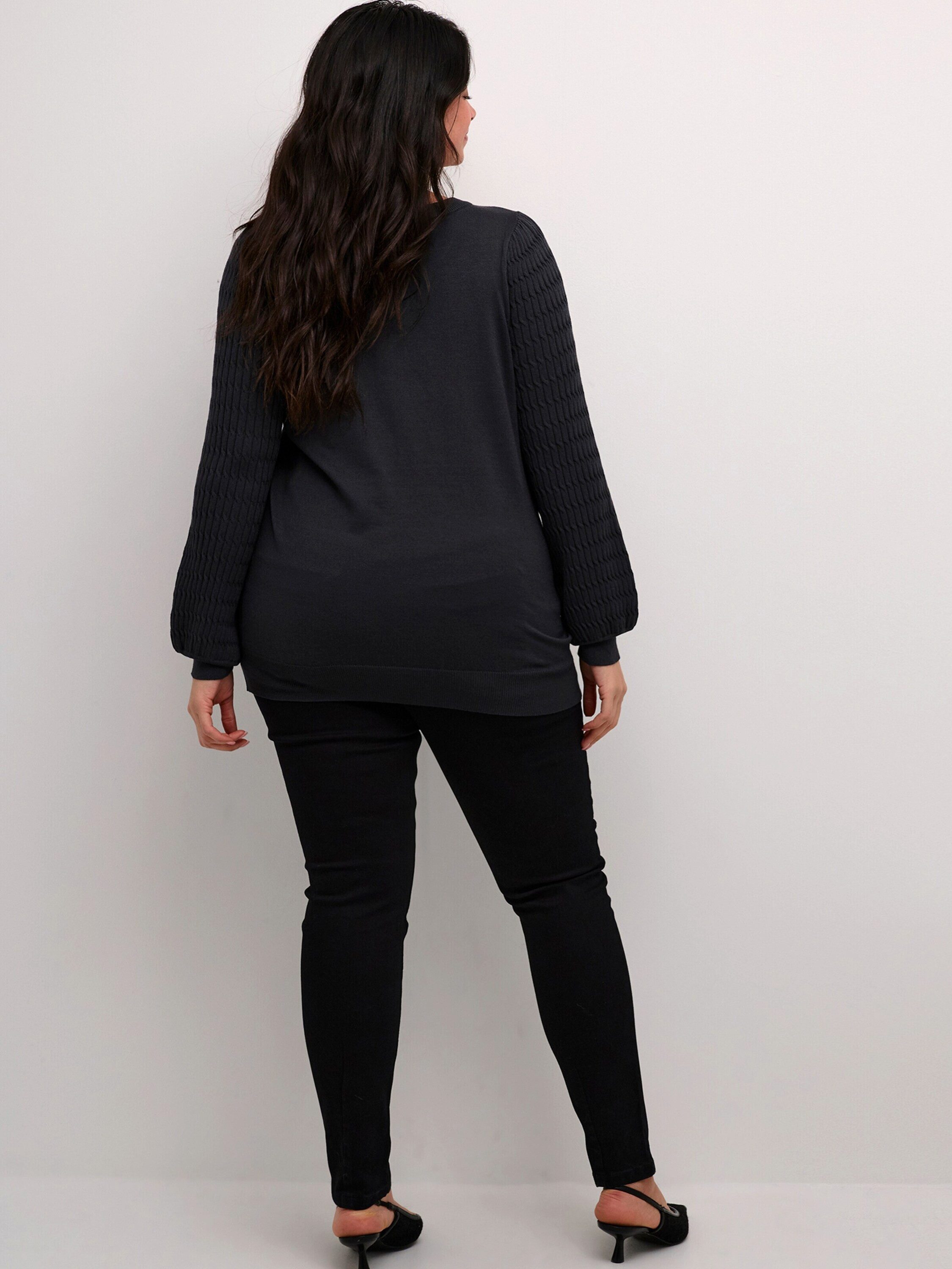 KAFFE Curve Rundhalspullover KC Lini (1-tlg) Plain/ohne Details