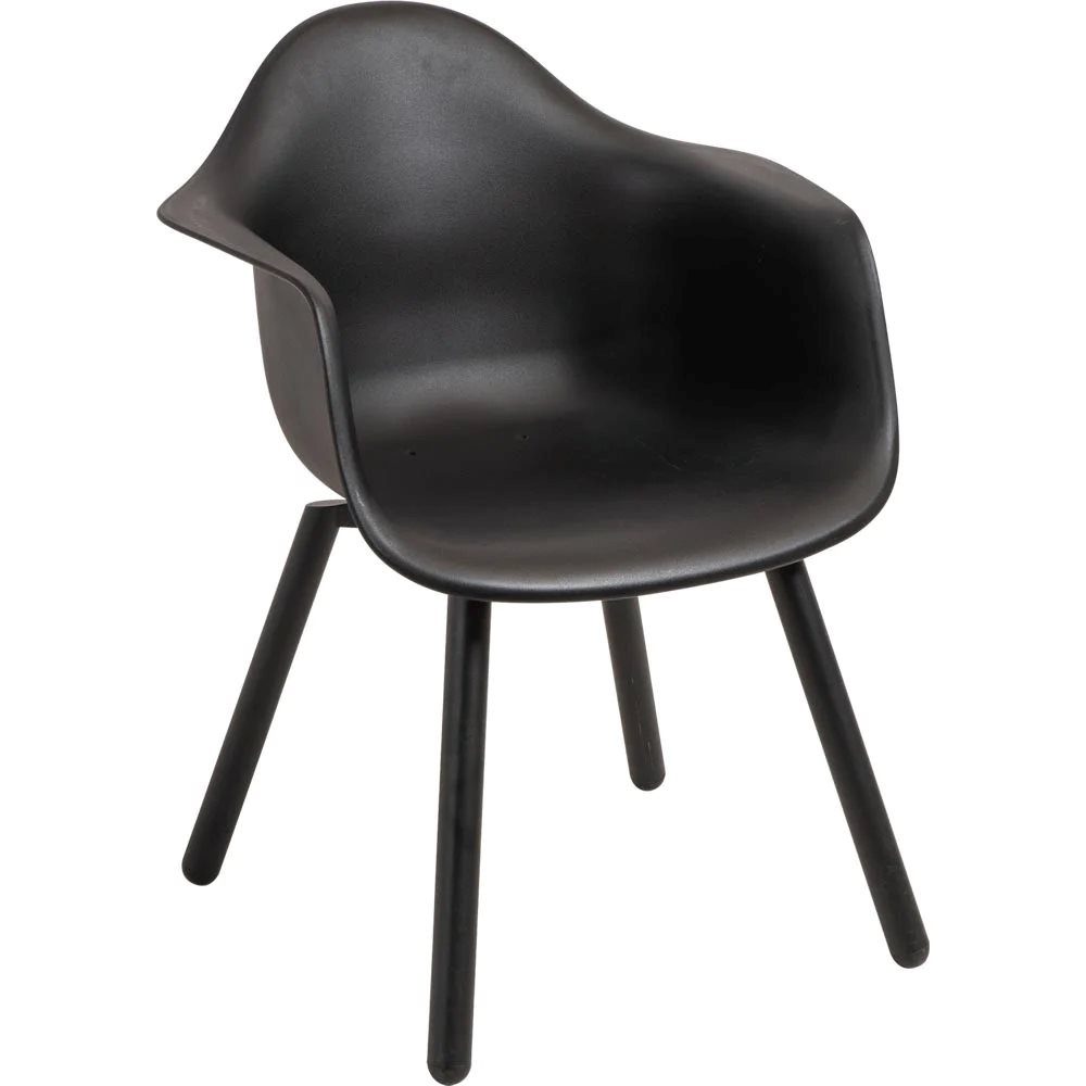 Gartenstuhl 4 Stück Stuhl Esszimmerstuhl Schalenstuhl Montreux schwarz/schwarz