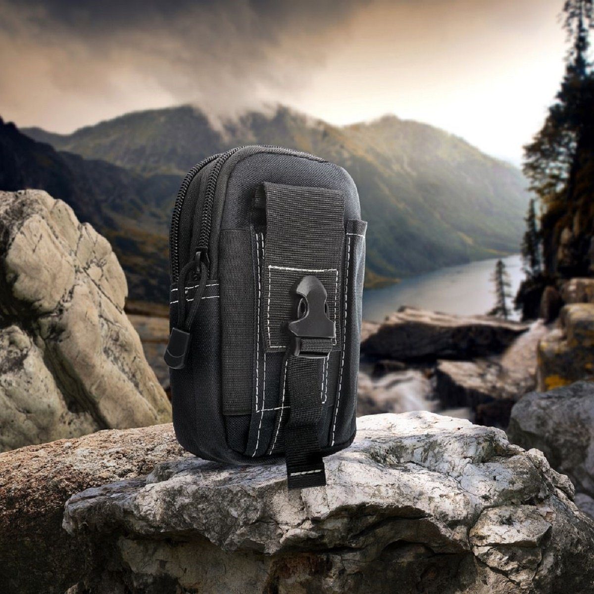 Nylonmaterial aus oder Tasche Schwarz Forcell Outdoor-Sportarten Wanderrucksack für Reisen